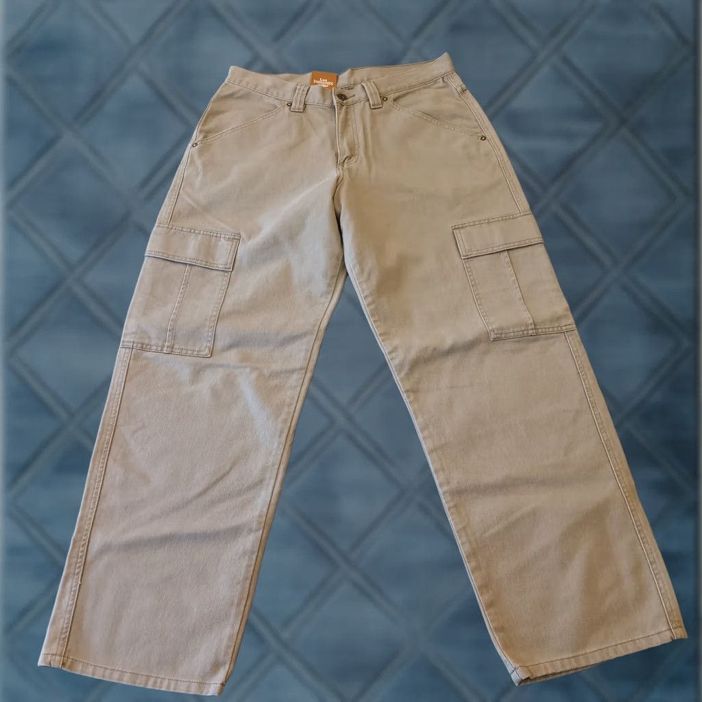 Lee Lee Jeans Cargo Cotton Gray Straight Leg Mens 32x28 Denim Zip Pockets Regular Inseam 28" Vintage No Cotton New Size US 32 / EU 48 - 1 Thumbnail