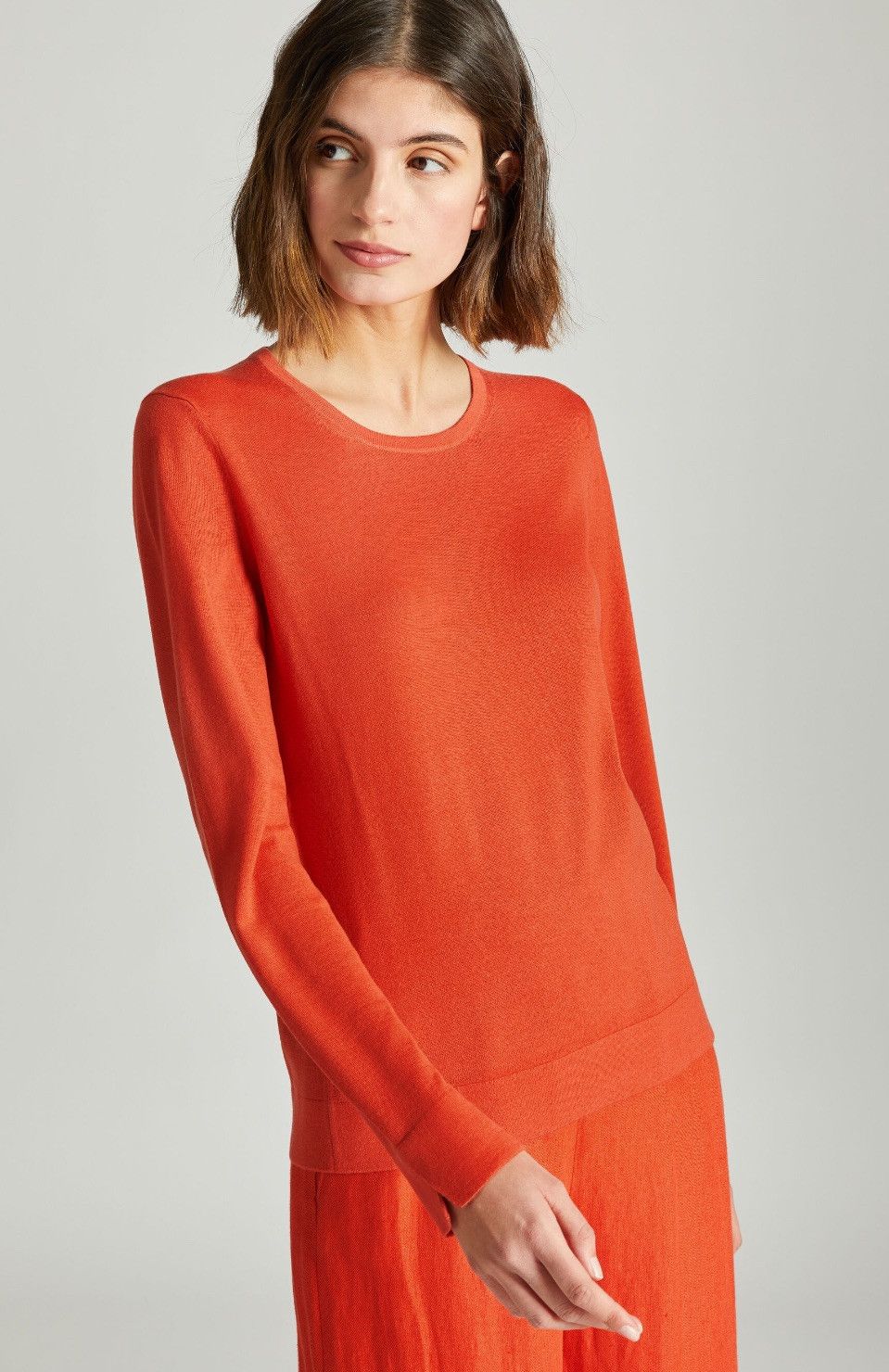 Loro Piana o1srvl11e1224 Neo Piuma Crewneck Sweater in Orange Size S / US 4 / IT 40 - 4 Thumbnail