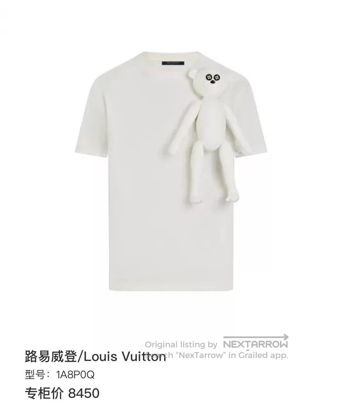 Louis Vuitton White Short Sleeve Shirt with Stuffed Toy Accent. Size US L / EU 52-54 / 3 - 7 Thumbnail