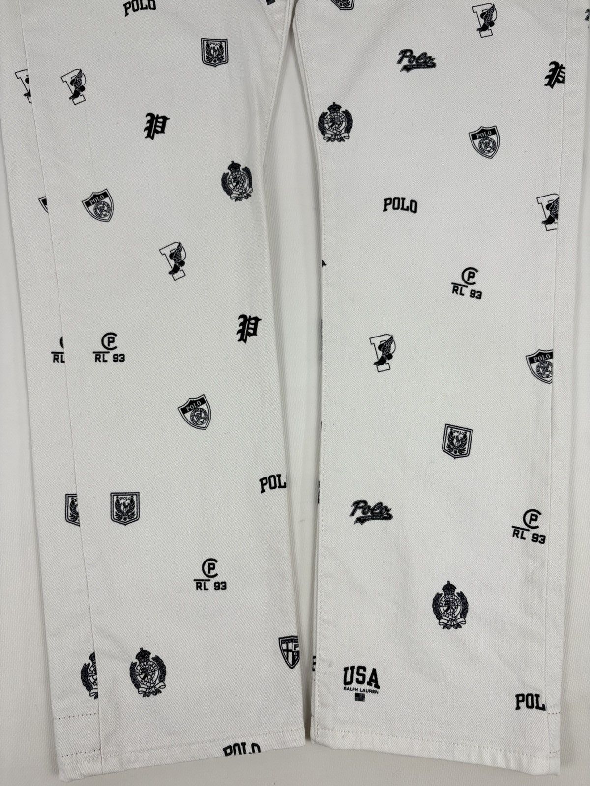 RRL Ralph Lauren Rare Polo Bear Multi-Logo Double Rrl Print Pattern Cotton Denim Pants Jeans Size US 34 / EU 50 - 14 Thumbnail