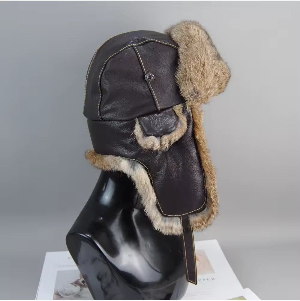 Other Unisex Genuine Sheepskin Real Rabbit Fur Hats Size ONE SIZE - 2 Thumbnail