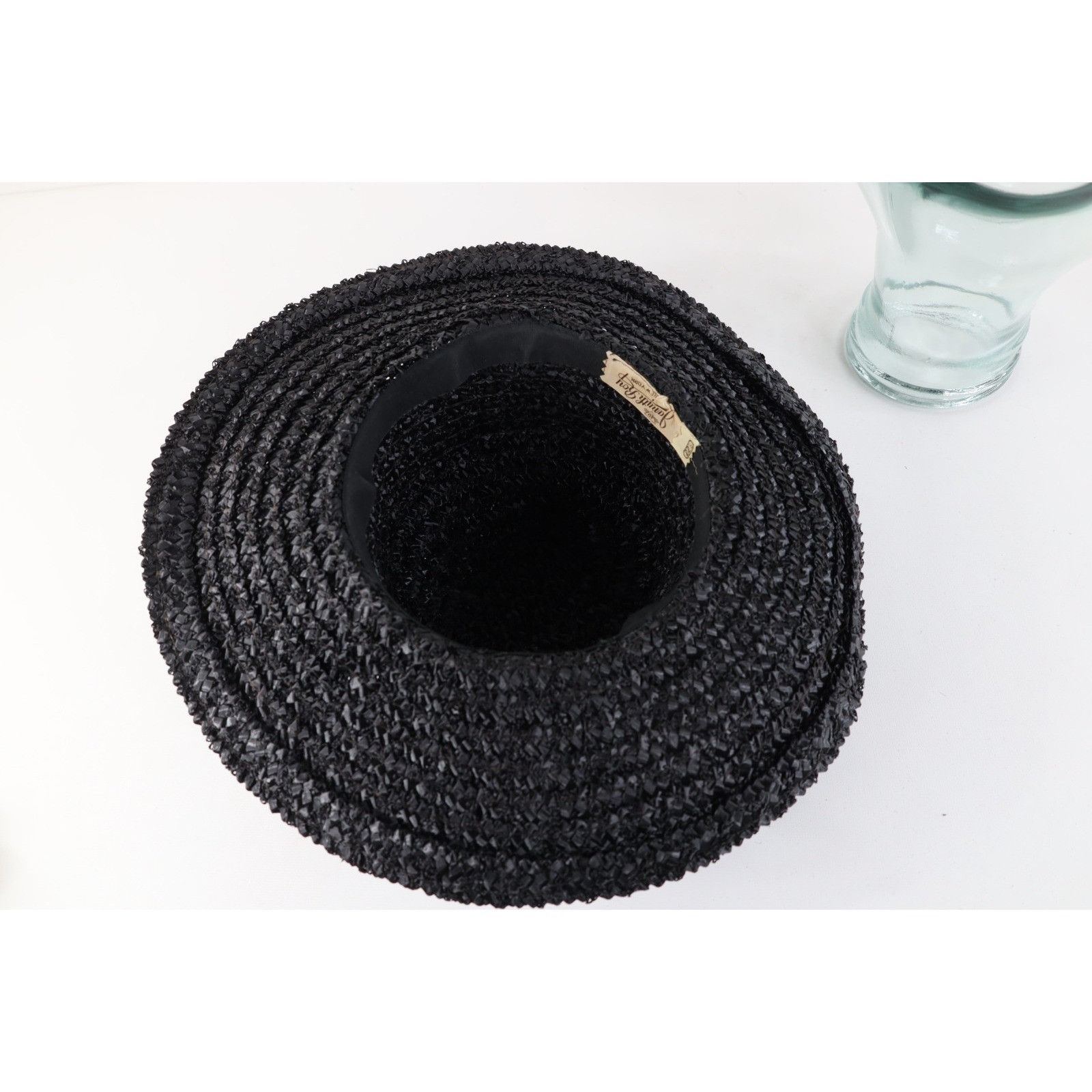 Vintage Vintage 60s Ribbon Wide Brim Raffia Sun Church Hat Size ONE SIZE - 4 Thumbnail