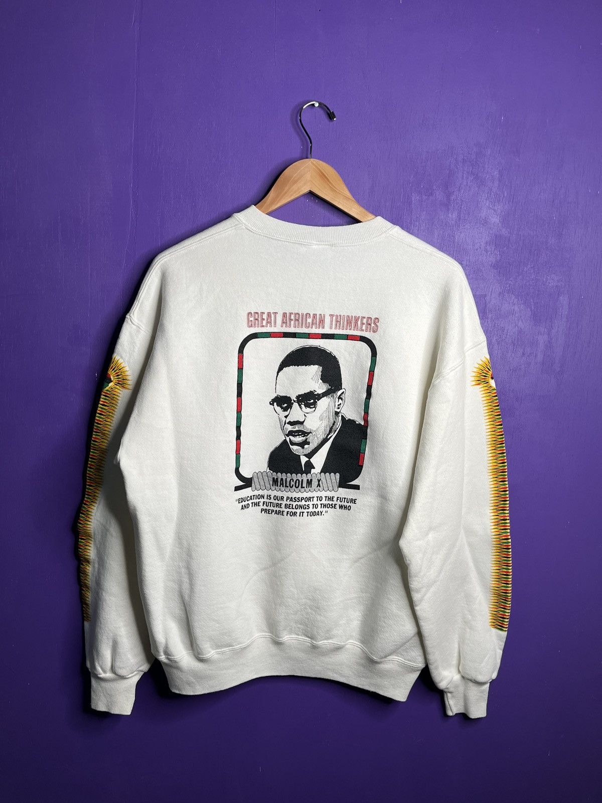 Vintage Vintage 90s Malcom X brotherly lover sweatshirt Size US L / EU 52-54 / 3 - 2 Thumbnail