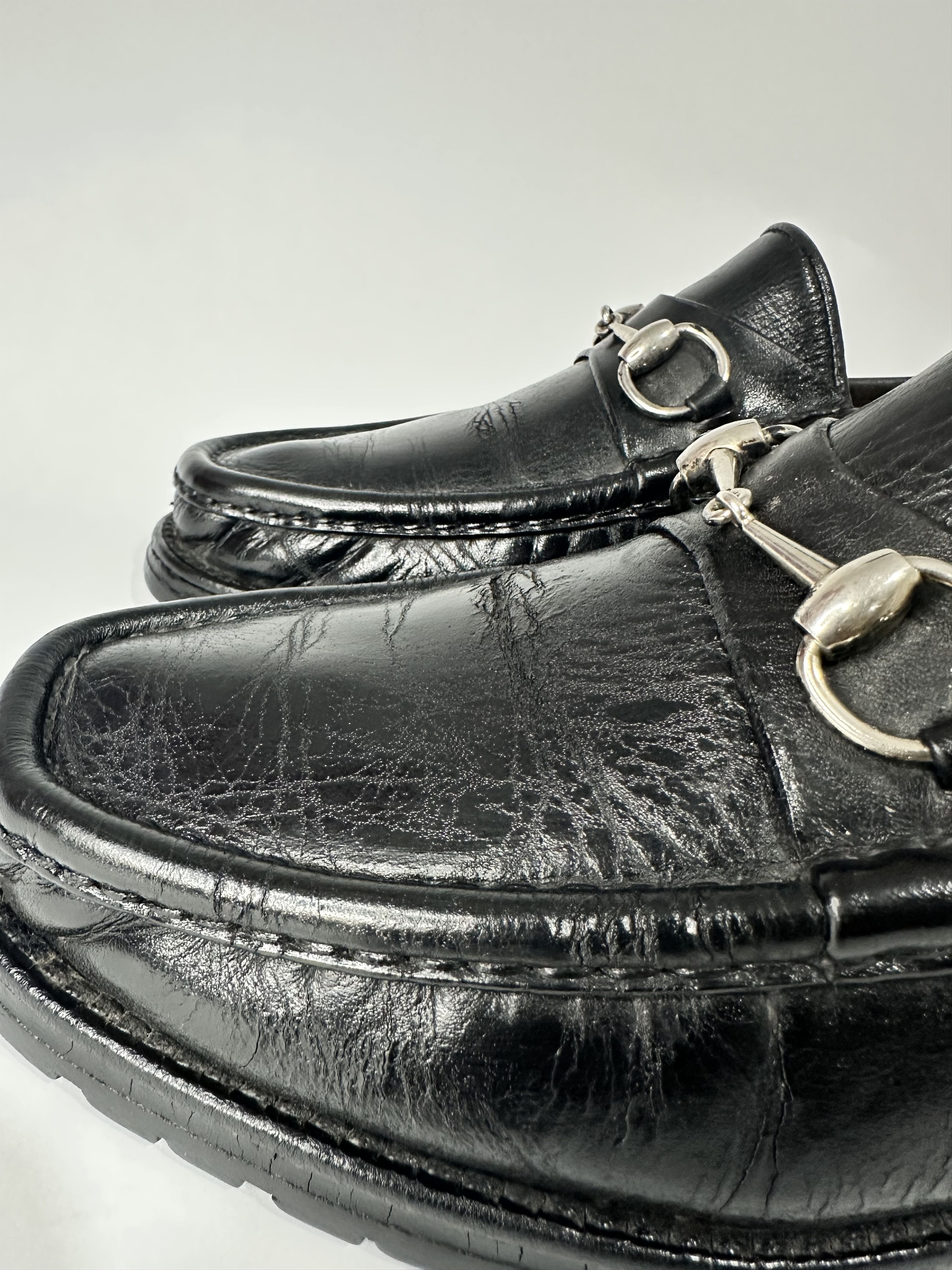 Gucci Gucci Black Leather Horsebit Loafers Size US 10.5 / EU 43-44 - 4 Thumbnail