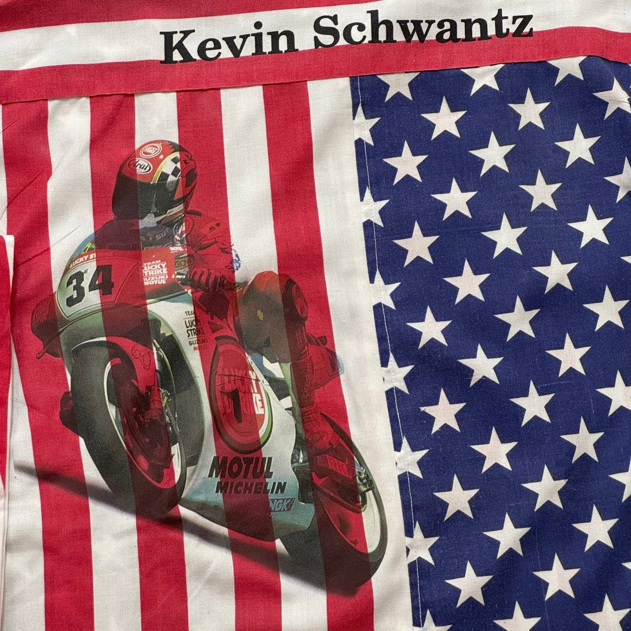 Vintage Vintage Kevin Schwantz Racing Americana Shirt Size US XL / EU 56 / 4 - 5 Thumbnail