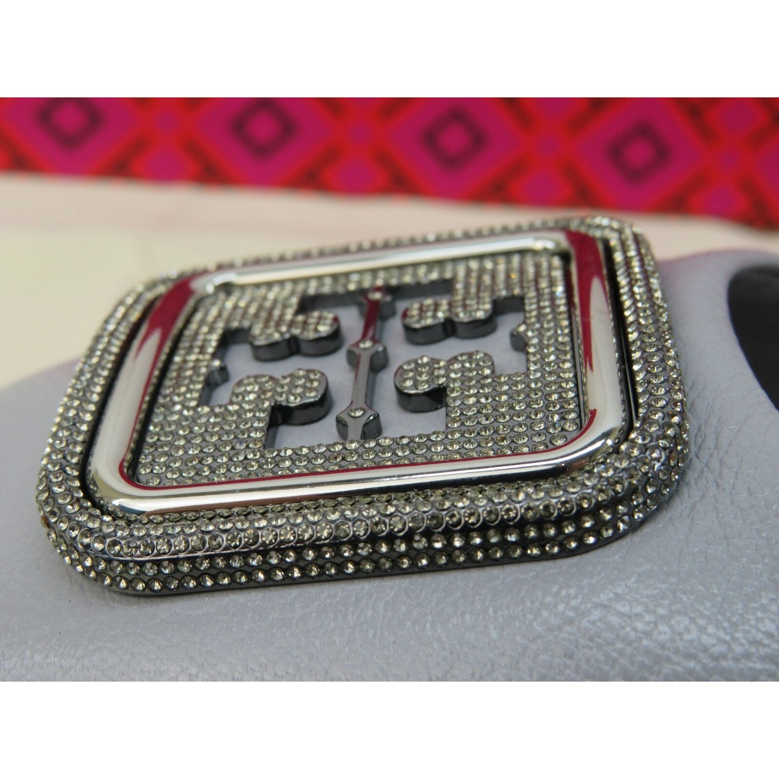 Tory Burch TORY BURCH GEORGIA GRAY LEATHER LOGO GRYSTALS REVA FLATS 9 Size US 9 / IT 39 - 11 Thumbnail