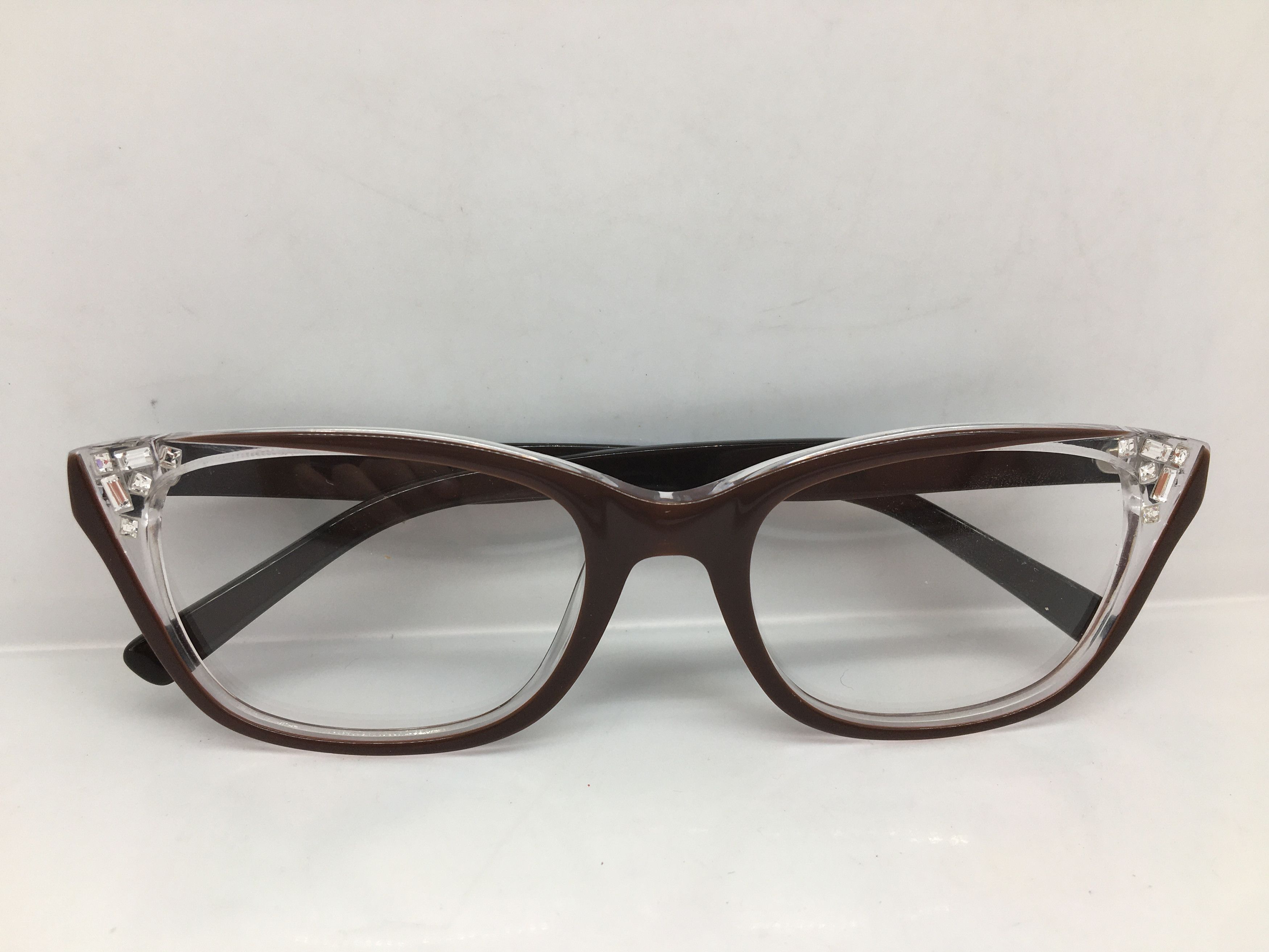 Betsey Johnson Betsey Johnson Clear Dark Red Cat Eye Eyeglasses Size ONE SIZE - 1 Thumbnail