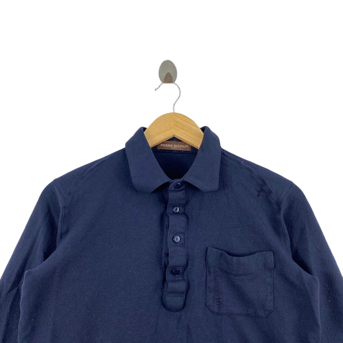 Pierre Balmain PIERRE BALMAIN PARIS Collar Button Up Navy Long Sleeve Shirt Size US L / EU 52-54 / 3 - 2 Thumbnail