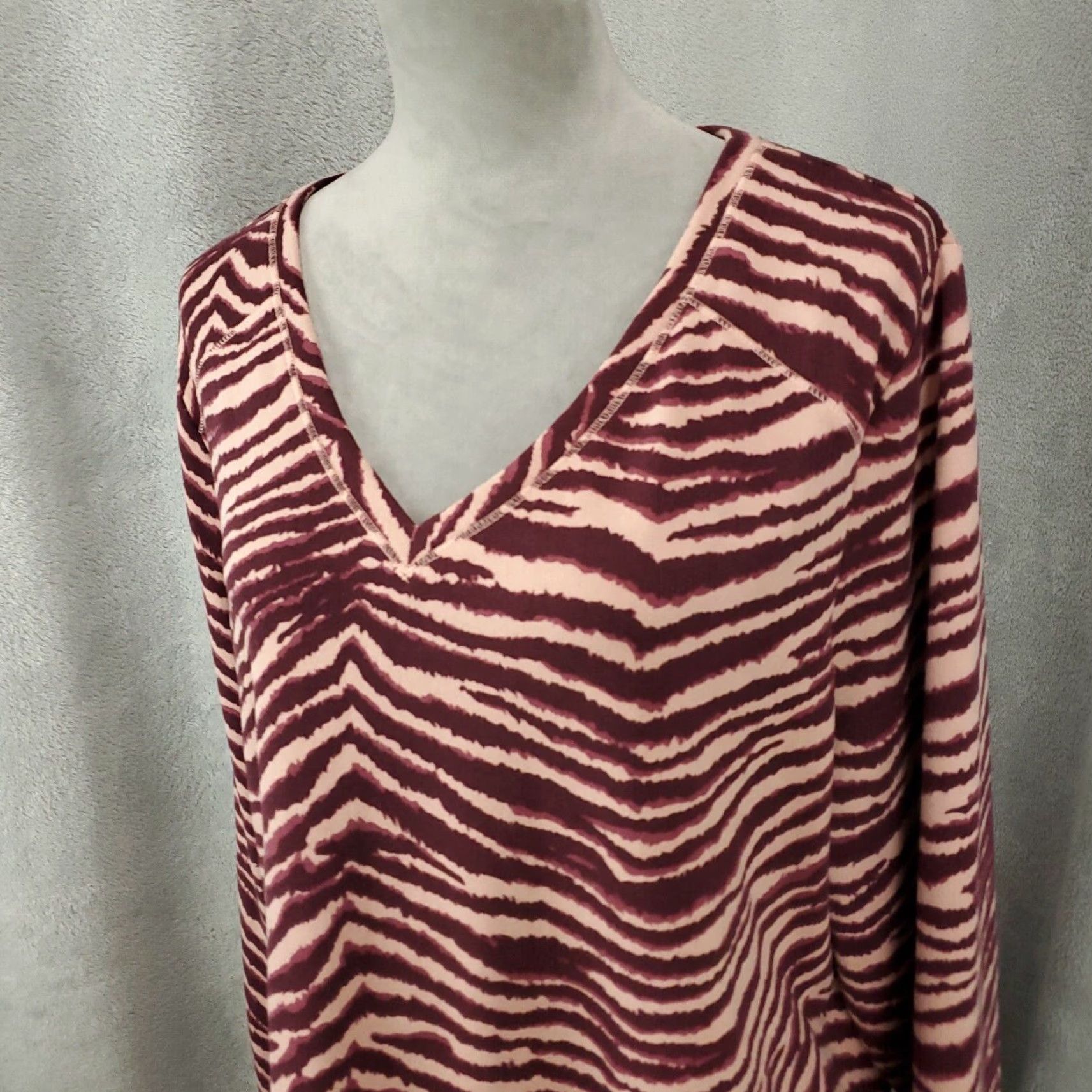 Vintage Belle Kim Gravel Top Womens Sz XL Brushed Animal Print Tiger Soft Sweatshirt Top Size XL / US 12-14 / IT 48-50 - 2 Thumbnail