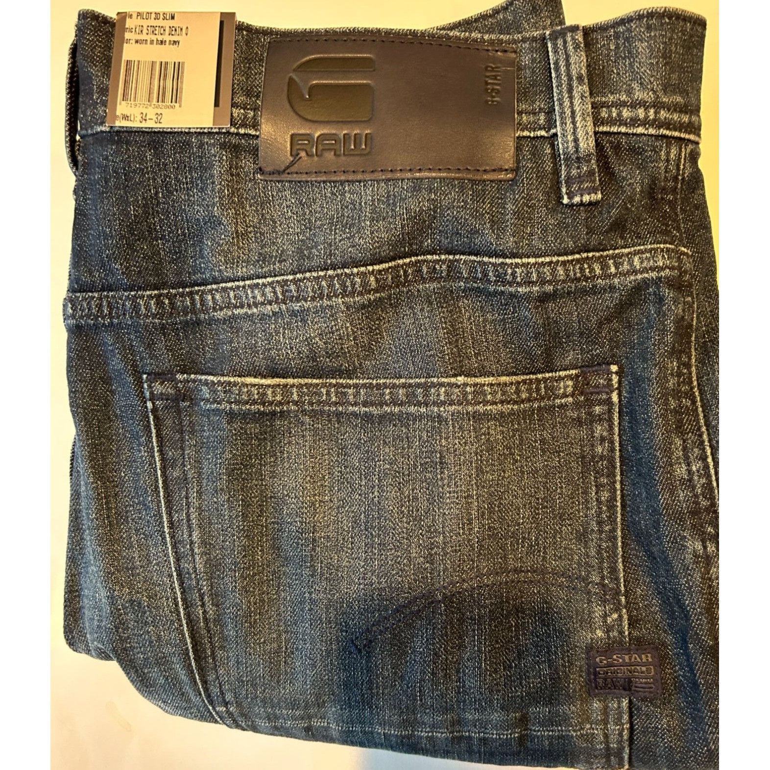 NEW G-Star RAW Worn In Hale Navy Pilot 3D Slim Kir Stretch D