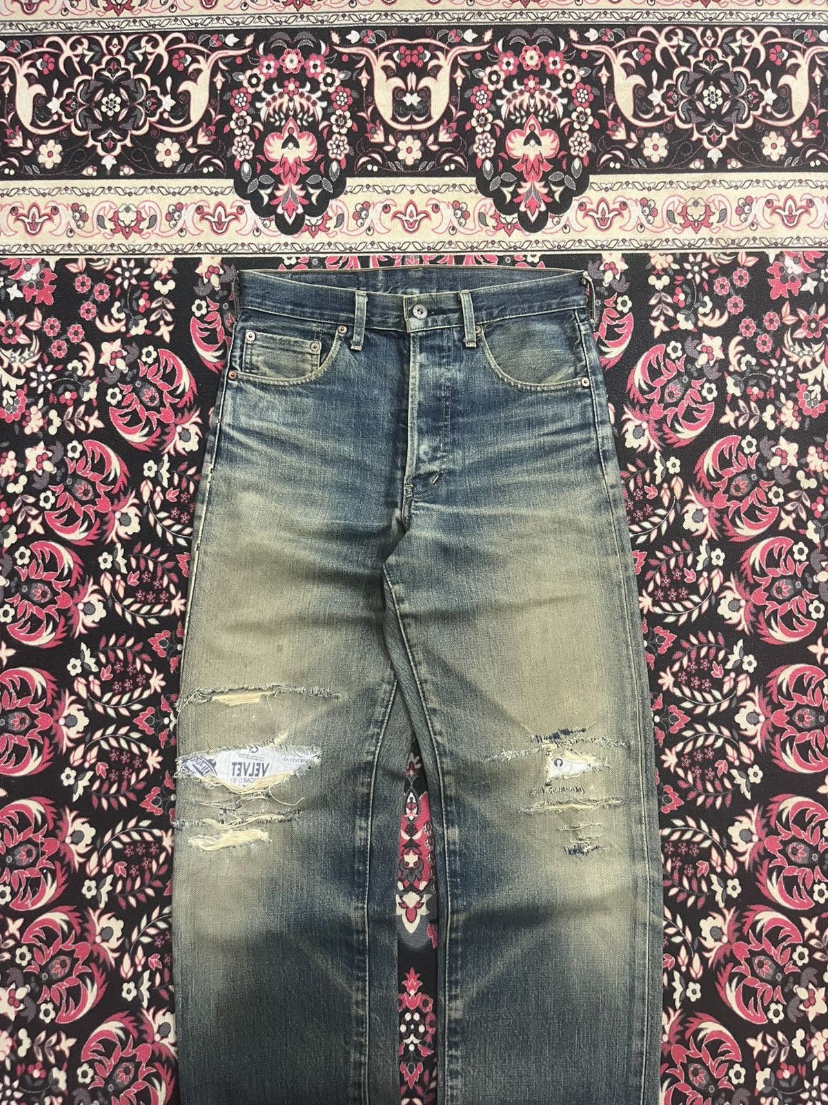 Levi's Levi’s 503BXX Big E Blue Mud Washed Distressed Selvedge Jean Size US 29 - 3 Thumbnail