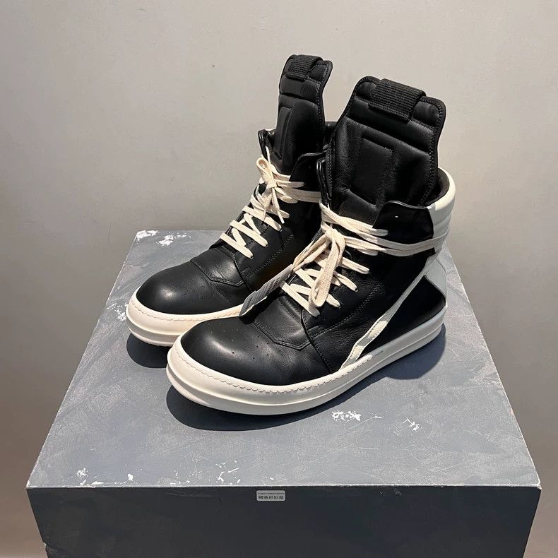 Rick Owens rick owens Cowhide material black and white high-top inver Size US 8.5 / EU 41-42 - 2 Thumbnail