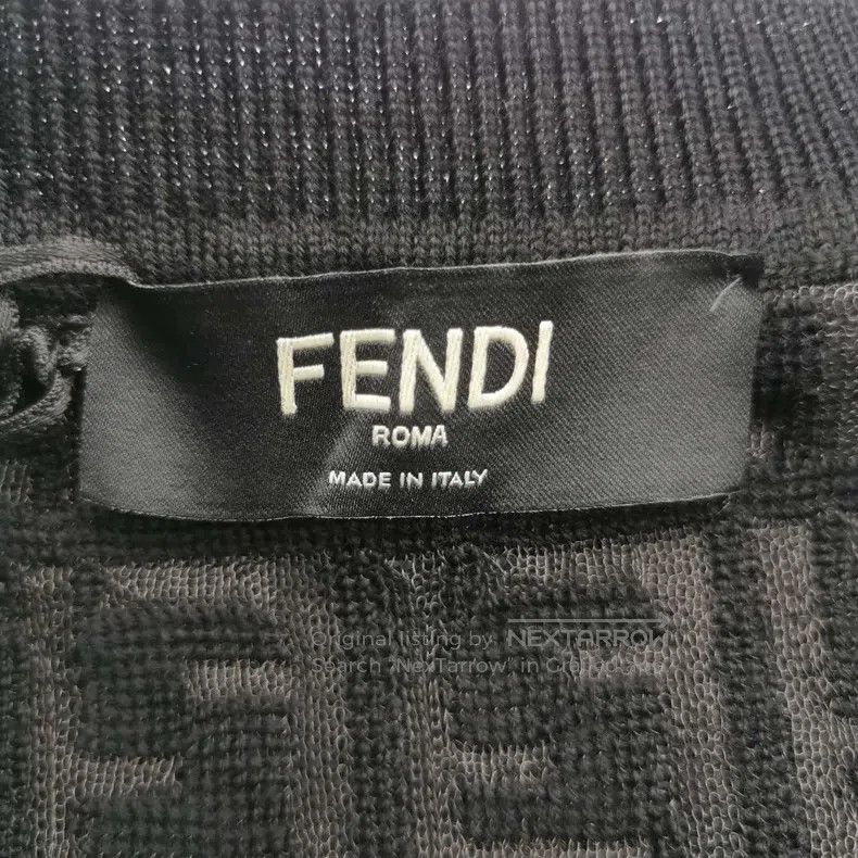 Fendi Fendi Men's black FF all-over print wool knitwear, 90% woo Size US S / EU 44-46 / 1 - 5 Thumbnail