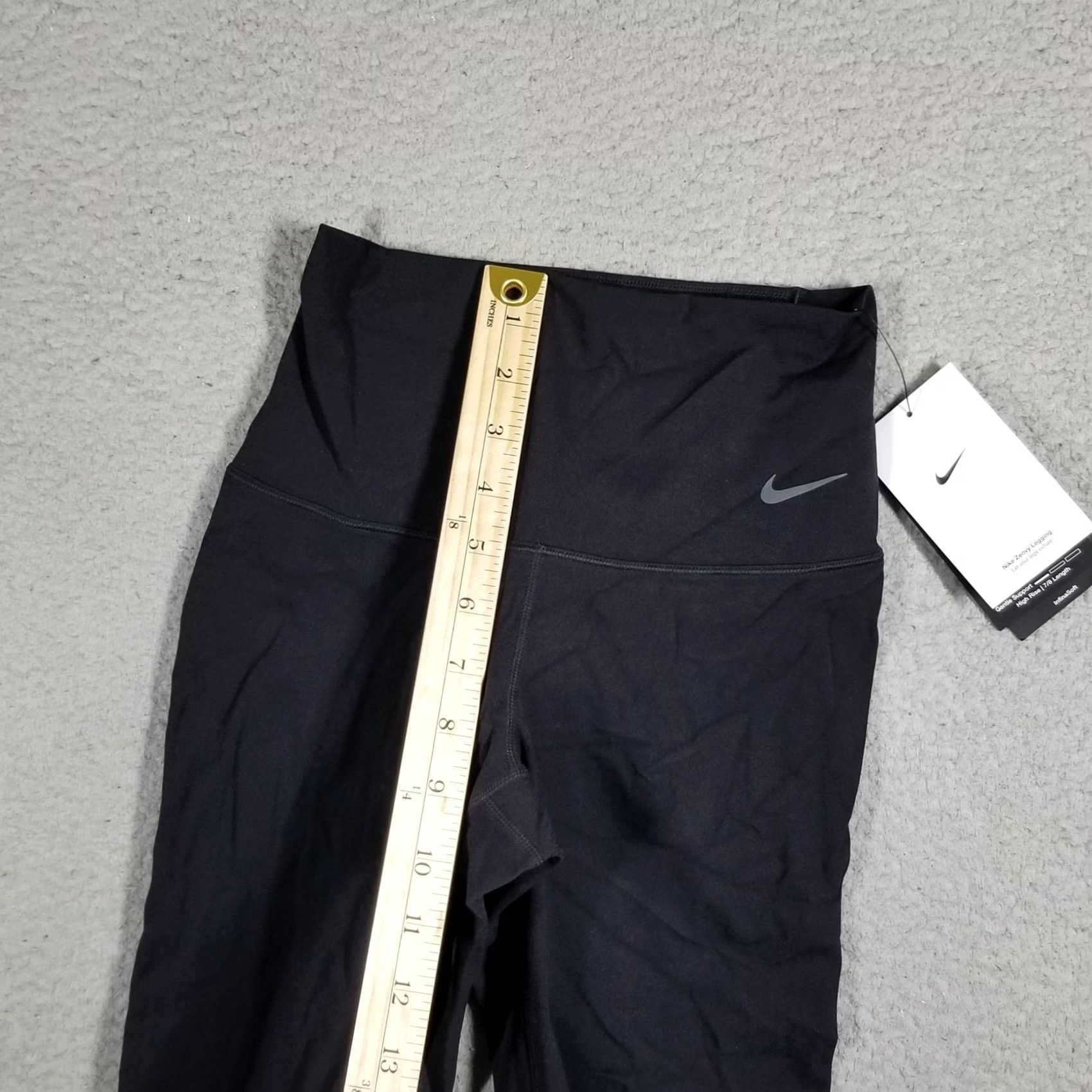 Nike Nike Zenvy High Waist 7/8 Yoga Leggings Women's XS Black Knit Dri-FIT Logo Reflective Waistband Activewear (Nylon/Spandex) Leggings Size 26" / US 2 / IT 38 - 6 Thumbnail