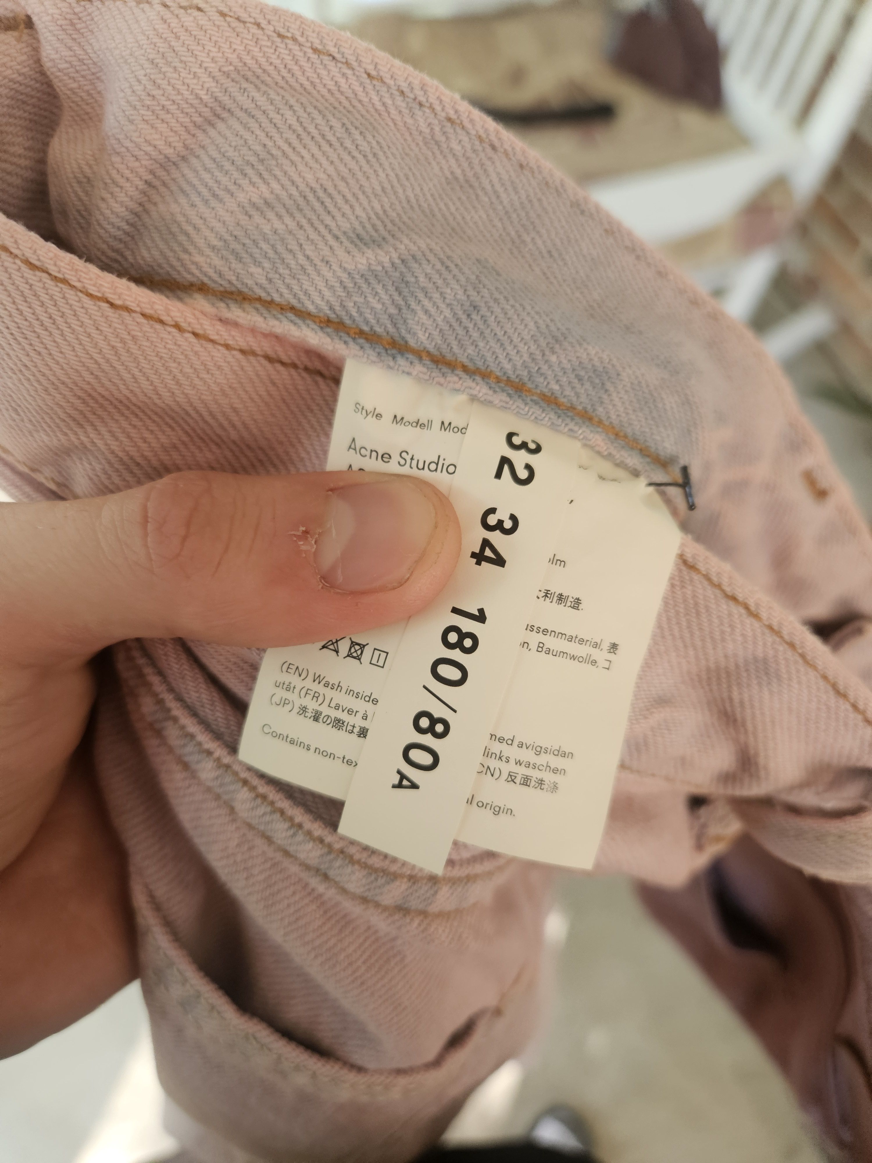 Acne Studios Blå Konst 1997 Pink Chalk A00048 Patch Denim Jeans Size US 34 / EU 50 - 10 Thumbnail