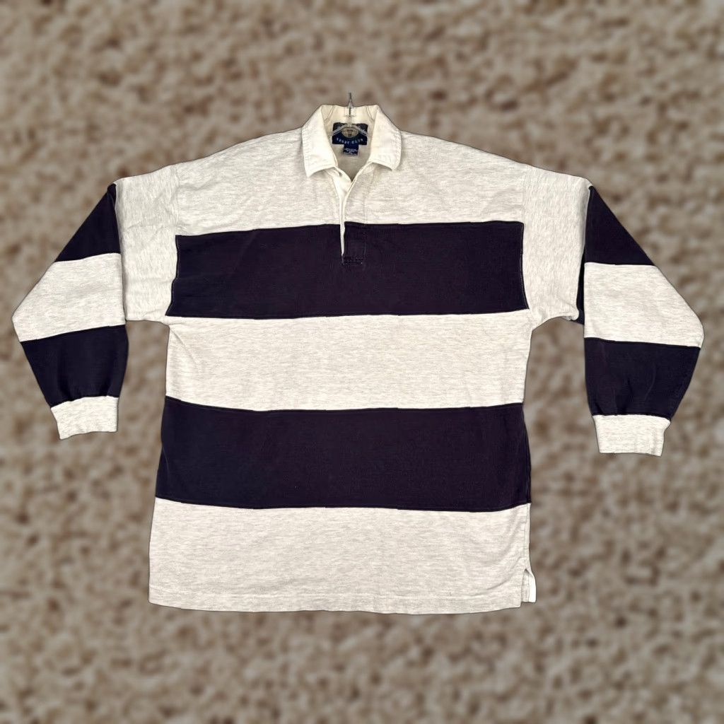 Vintage VINTAGE Windsor Rugby Club Polo Shirt Cotton Gray Blue XL Mens Size US XL / EU 56 / 4 - 1 Thumbnail