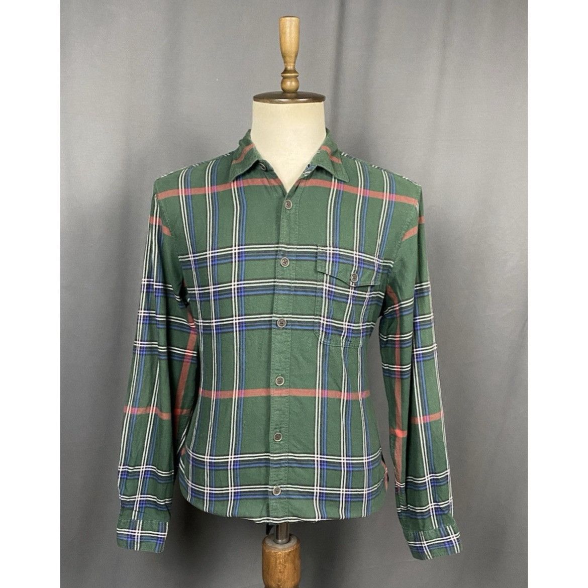 Burberry Burberry Brit Nova Check Men's Green Checked Longsleeve Flan Size US XL / EU 56 / 4 - 1 Thumbnail