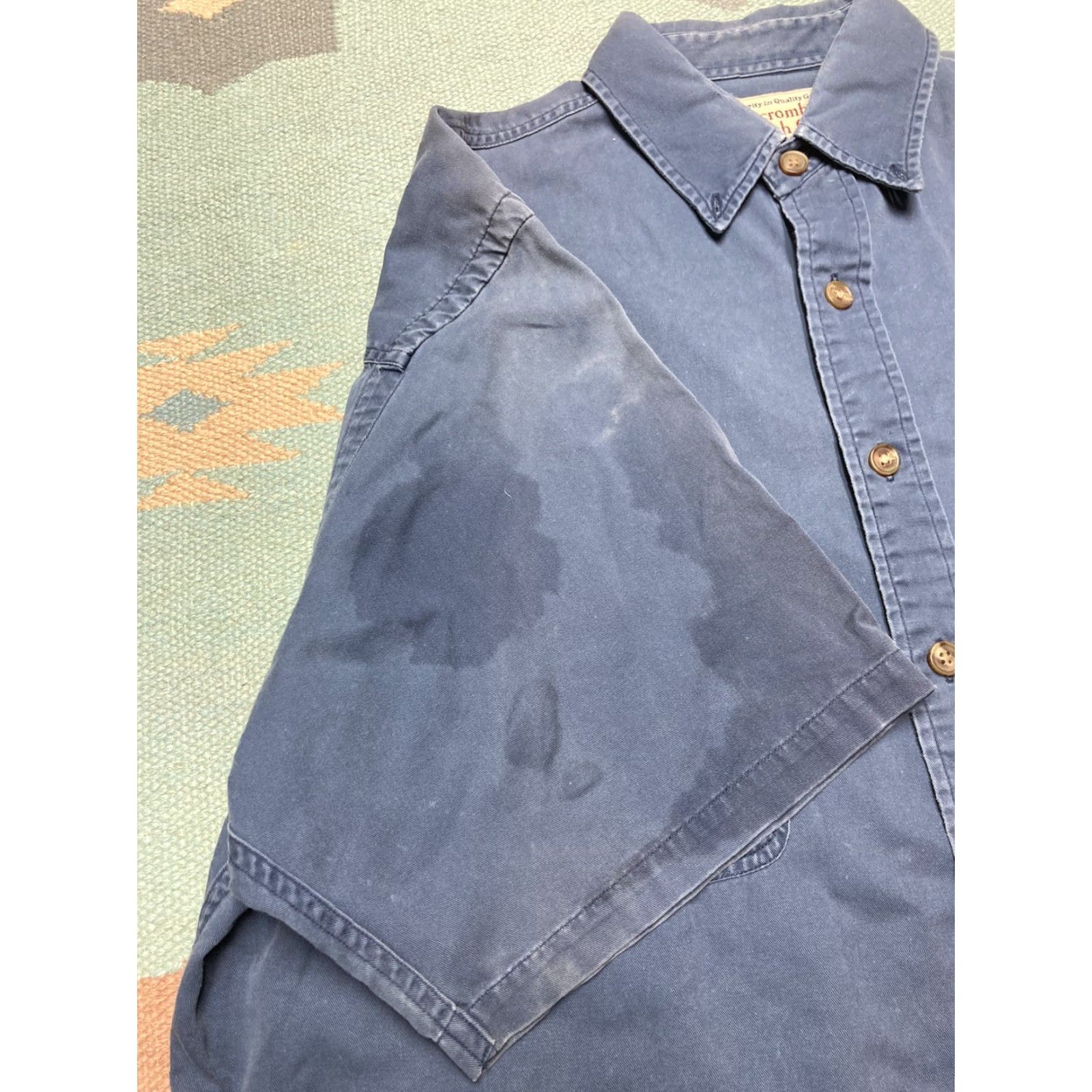 Vintage VINTAGE Abercrombie and fitch Button-Up Shirt Cotton Twill Blue Casual Golf Men’s Medium Size US M / EU 48-50 / 2 - 6 Thumbnail