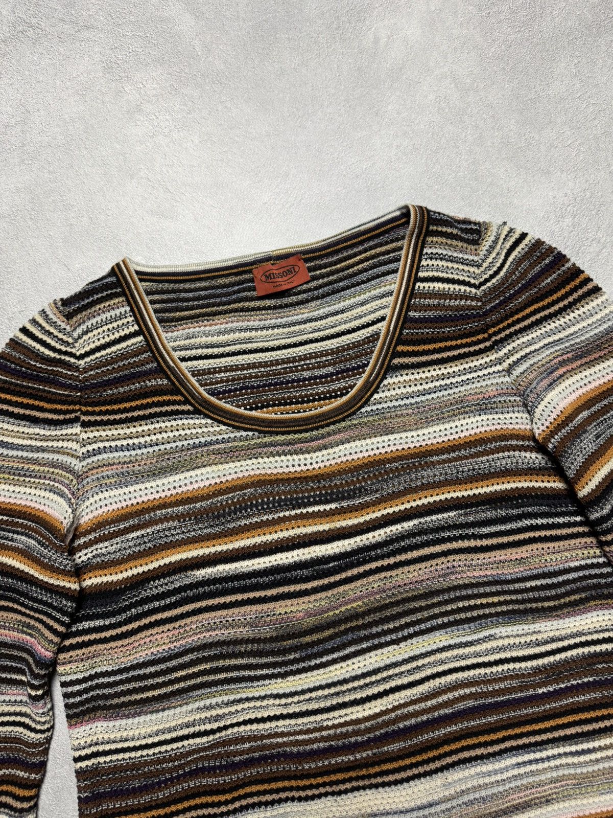 Missoni Missoni Multicolor Striped Wool Knit Sweater Size L / US 10 / IT 46 - 3 Thumbnail