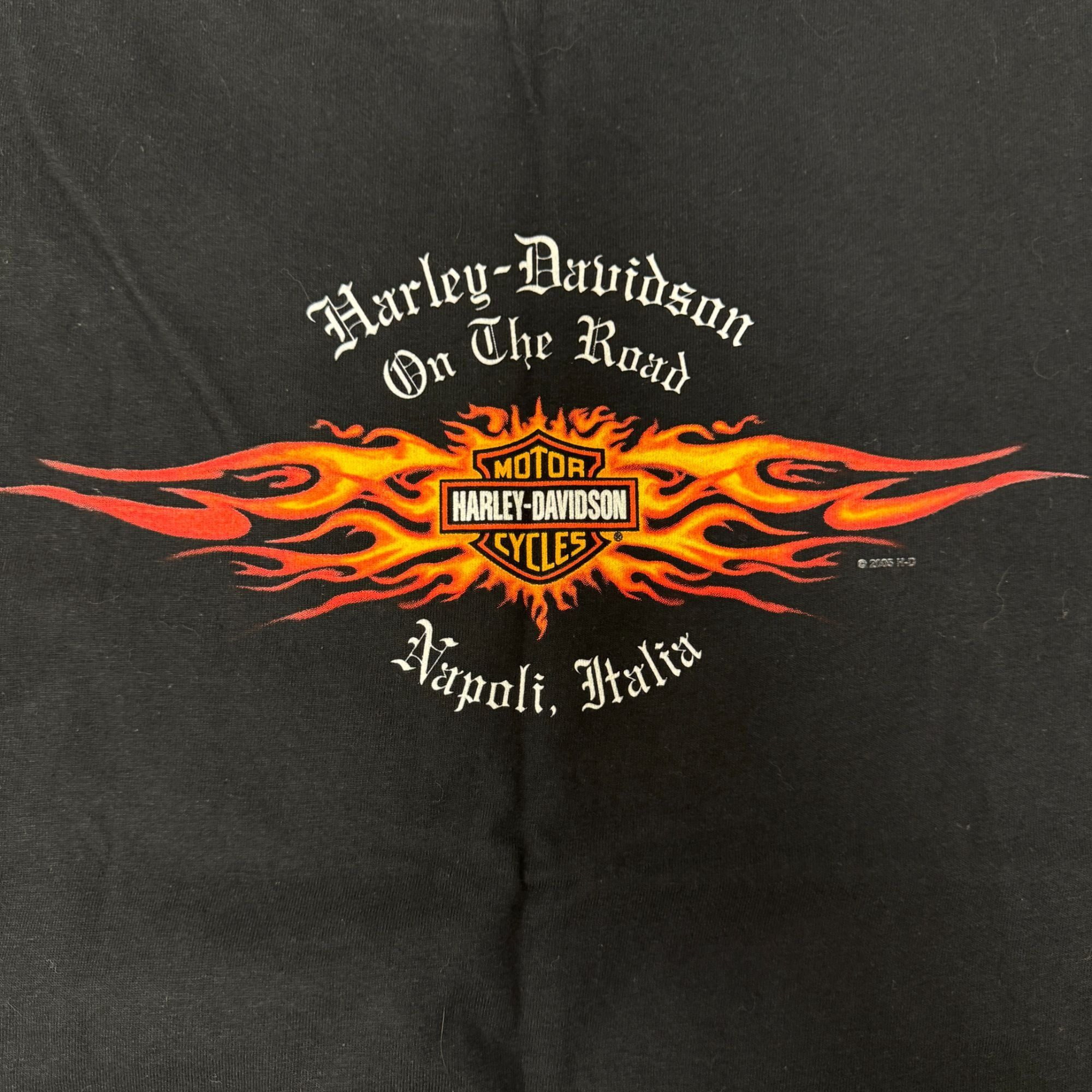 Harley Davidson NWT NoS H-D Napoli Italia Motorcycle Biker FLAMING EAGLE Tee Size US M / EU 48-50 / 2 - 5 Thumbnail