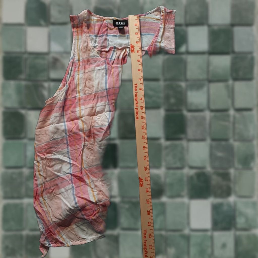 Pinko a.n.a Blouse Shirt Sleeveless Pink Plaid V-Neck Women L Large Casual Shirt Top Size L / US 10 / IT 46 - 1 Thumbnail