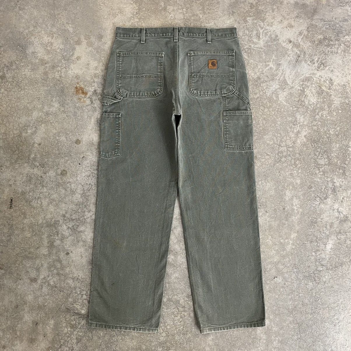 Carhartt Vintage Carhartt Faded Moss Green Carpenter Work Pants Size US 34 / EU 50 - 16 Thumbnail