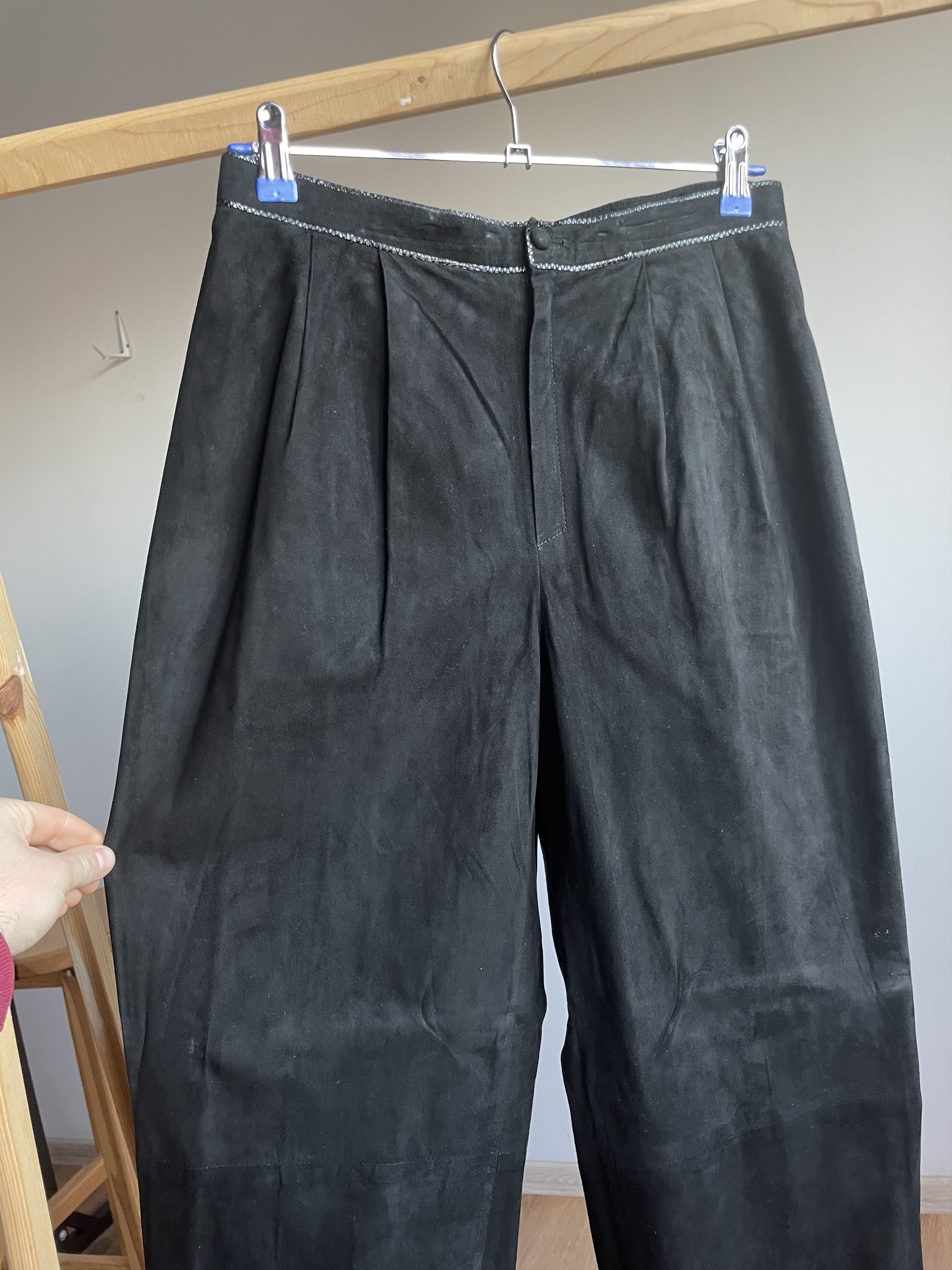 Roberto Cavalli Roberto Cavalli Firenze Vtg 80's Womens Leather Suede Pants Size 34" / US 12 / IT 48 - 3 Thumbnail