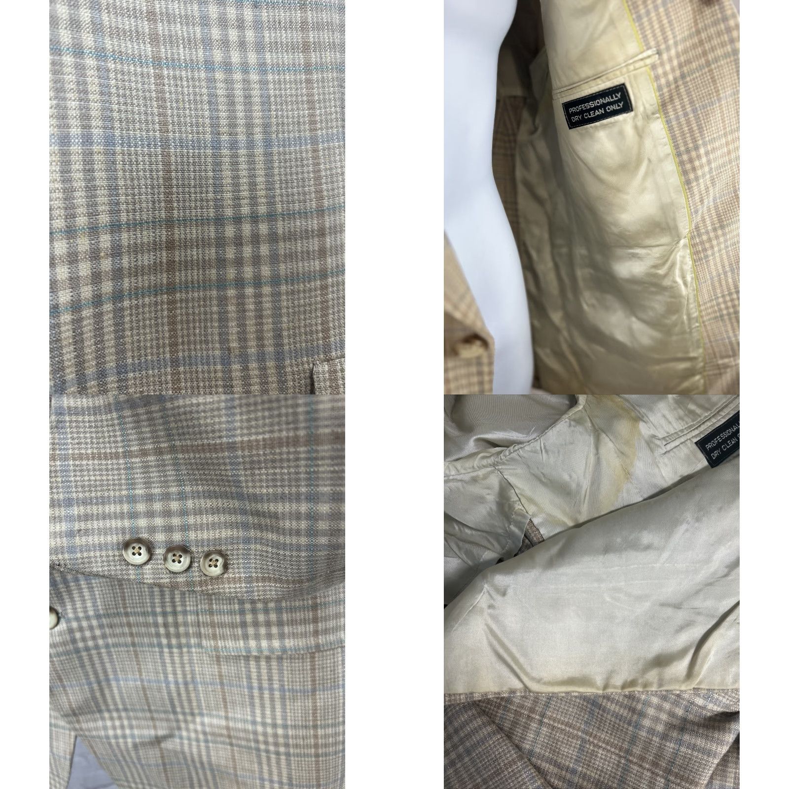 Austin Reed VTG Austin Reed Blazer Plaid Notch Lapel 2 Button Single-Vented 3-Button Sleeve Size 42 Mens Size 42R - 8 Thumbnail