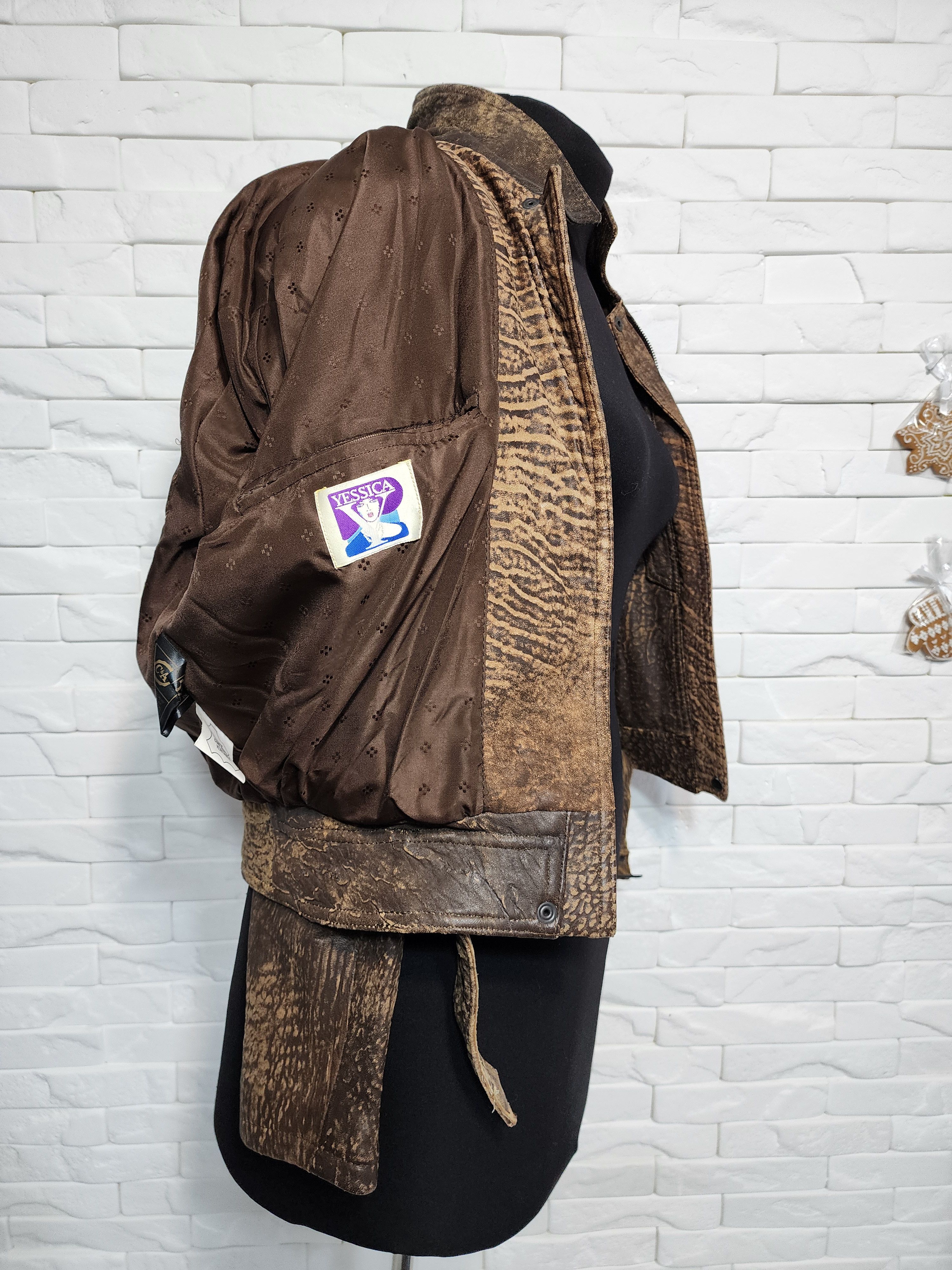 Other Brown Leather Cropped Jacket: Women's Belted Design Size M / US 6-8 / IT 42-44 - 10 Thumbnail