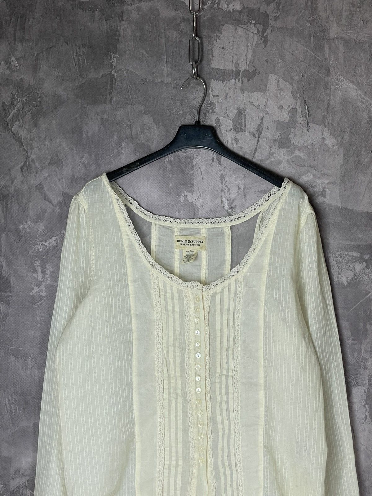 Denim & Supply Ralph Lauren × Polo Ralph Lauren Ralph Lauren Denim And Supply Italian Old Money Blouse Size L / US 10 / IT 46 - 2 Thumbnail
