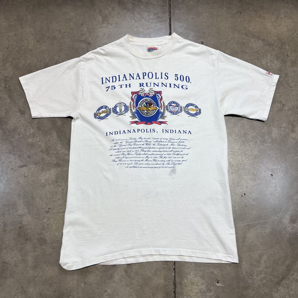 Nutmeg × Vintage Vintage 90s Indianapolis 500 Nutmeg T shirt INDY Car Racing Size US XL / EU 56 / 4 - 1 Thumbnail