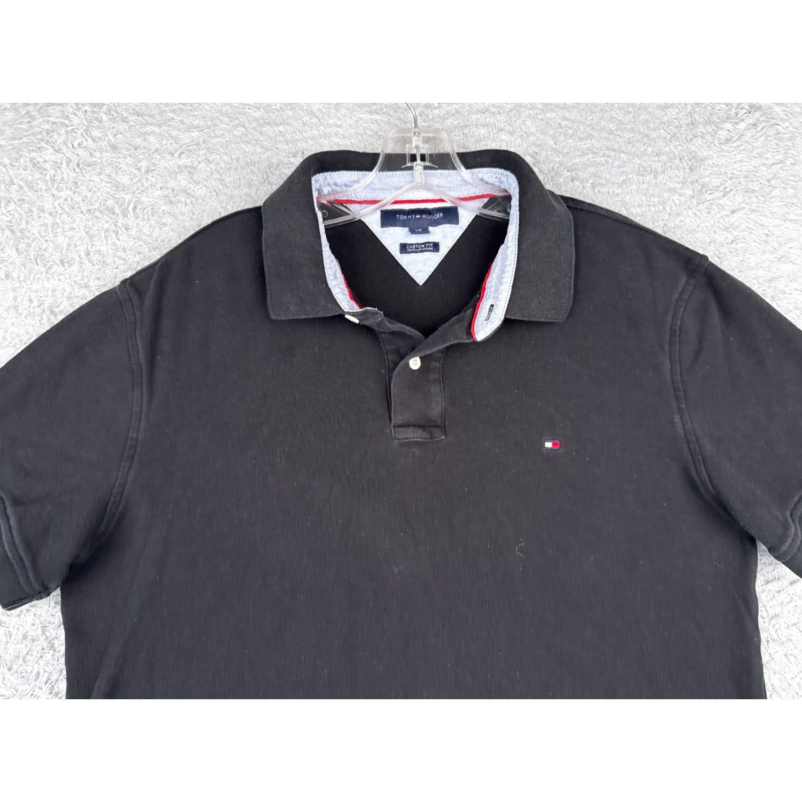 Tommy Hilfiger Tommy Hilfiger Polo Shirt Men Large Black Cotton Custom Fit Short Sleeve Slim Fit Size US L / EU 52-54 / 3 - 4 Thumbnail