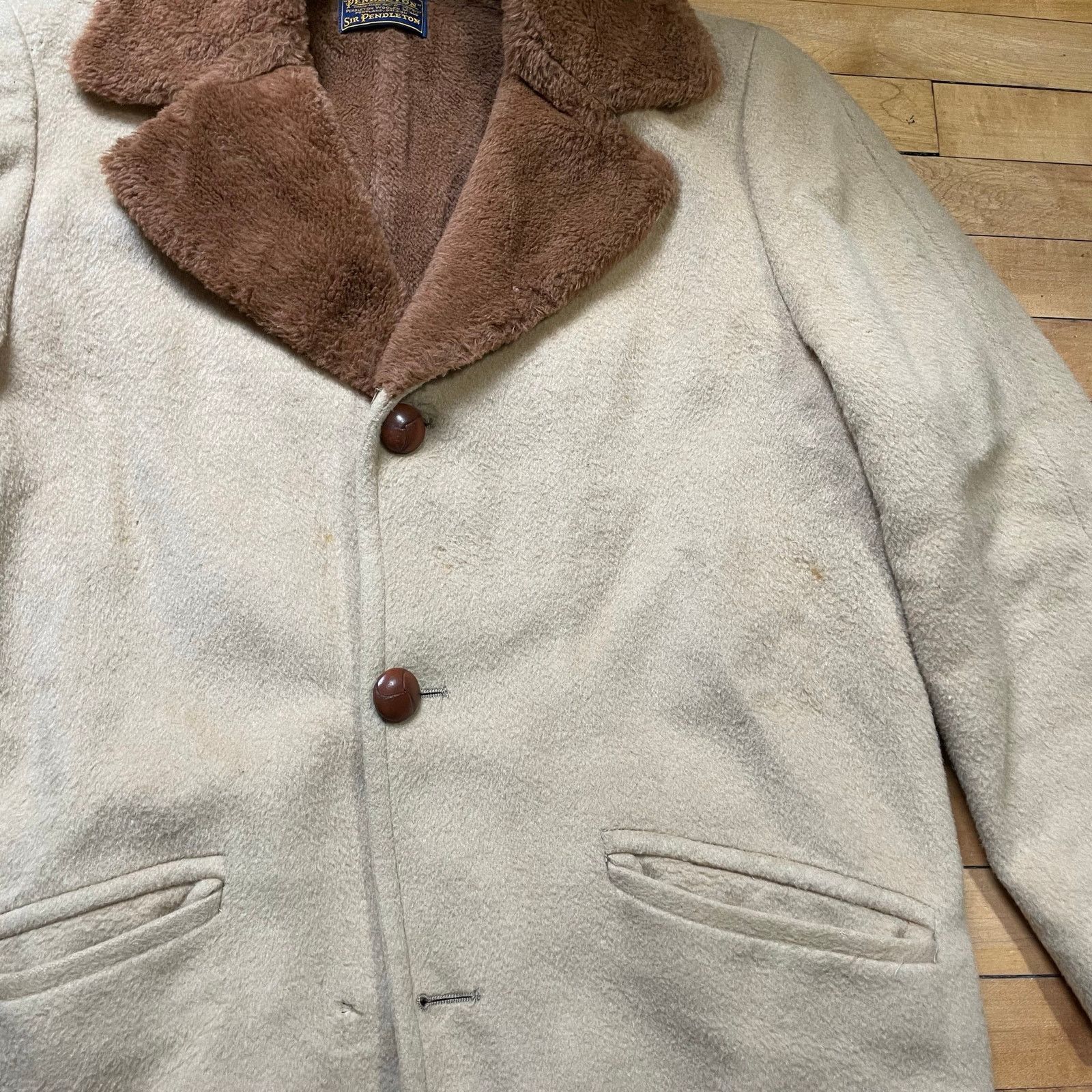 Pendleton Sir Pendleton Wool Lined Coat Sherpa Collar Overcoat USA L Size US L / EU 52-54 / 3 - 2 Thumbnail