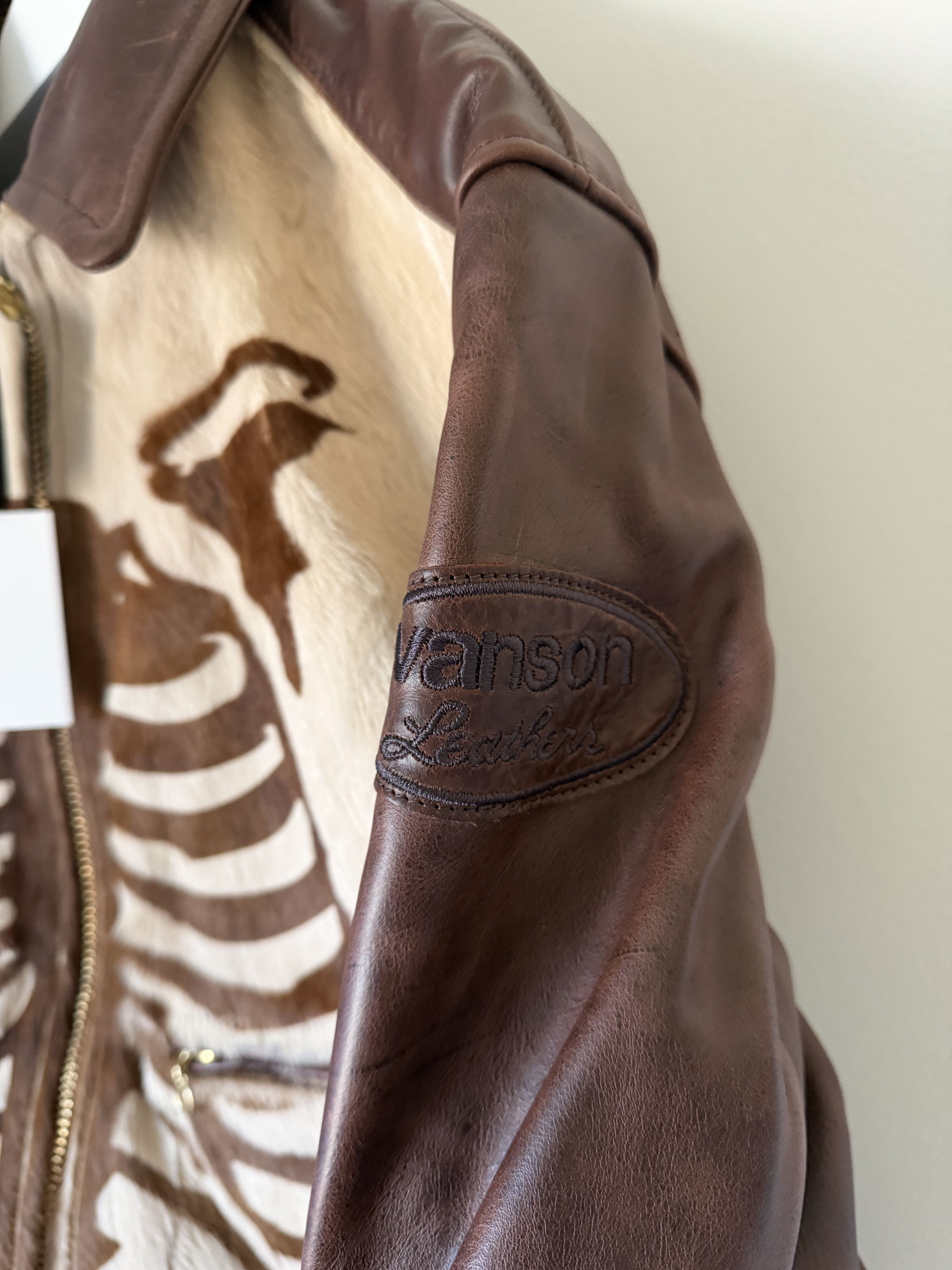 Aime Leon Dore × Vanson Leathers Aime Leon Dore Vanson Skeleton Leather Jacket in Brown Size US XL / EU 56 / 4 - 5 Thumbnail