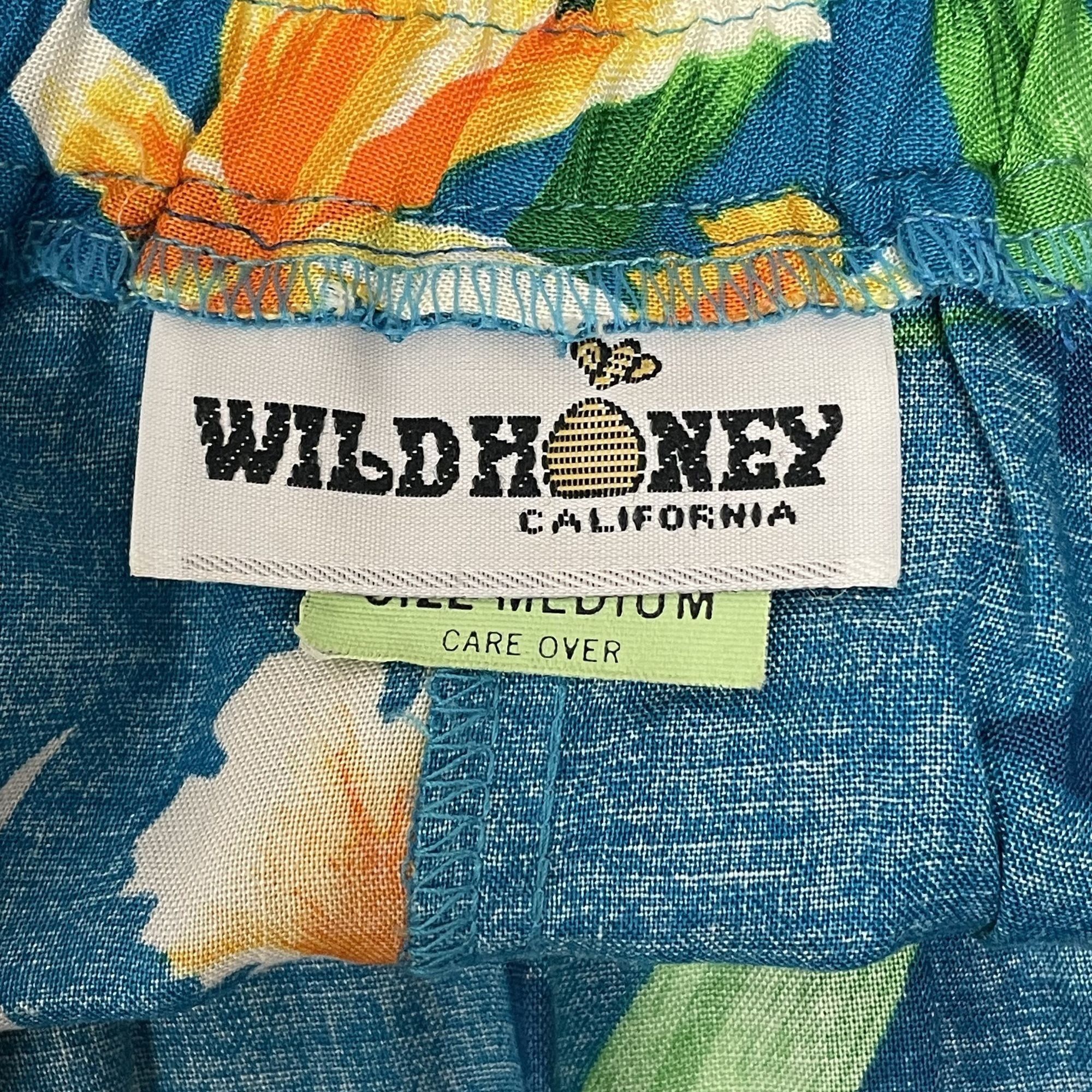 Other Vtg Wild Honey California Blue FLORAL Flowers Tropical Skirt Size 24" / US 00 / IT 34 - 4 Thumbnail