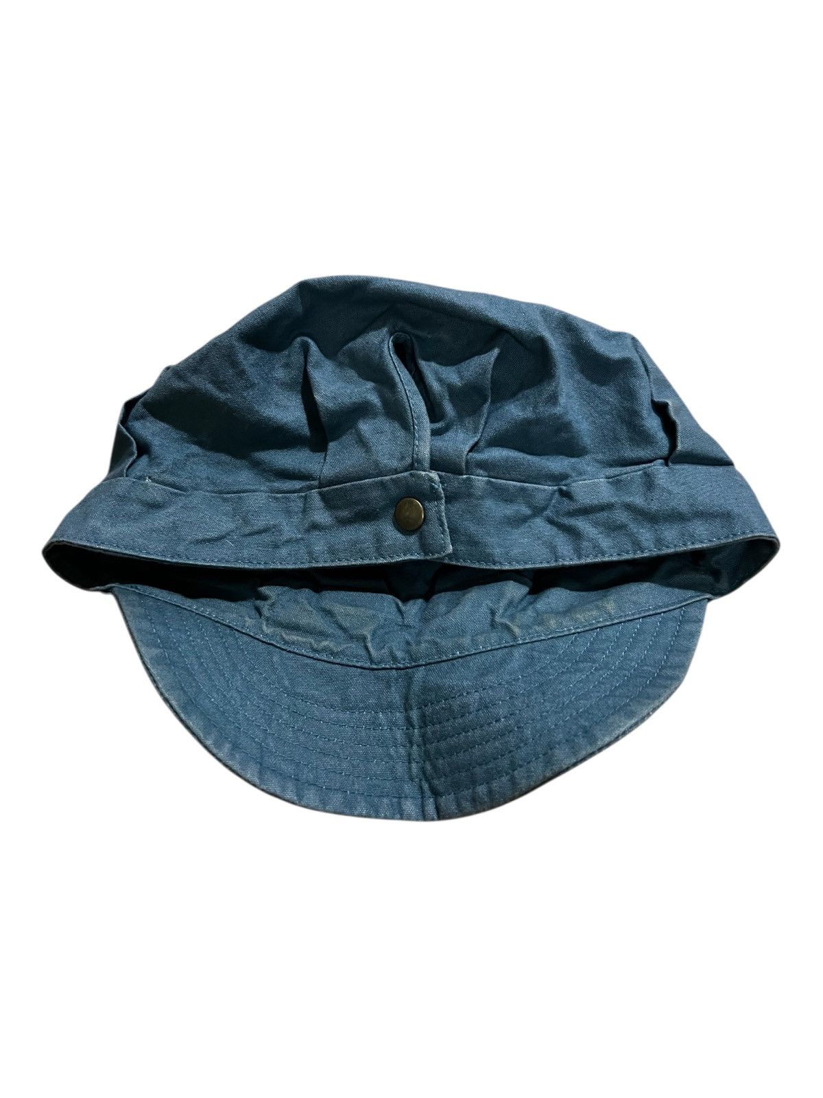 Garment Reproduction of Workers Vintage Round House Workwear Engineer Hat Cap Canvas Cotton Size ONE SIZE - 4 Thumbnail