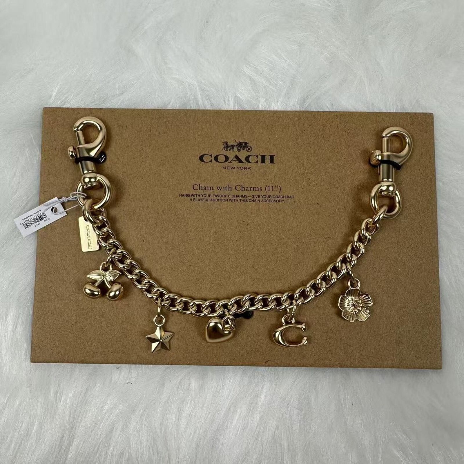 Coach COACH Gold Swagger Chain With Charms In Gold CAX00 NWT Size ONE SIZE - 1 Thumbnail