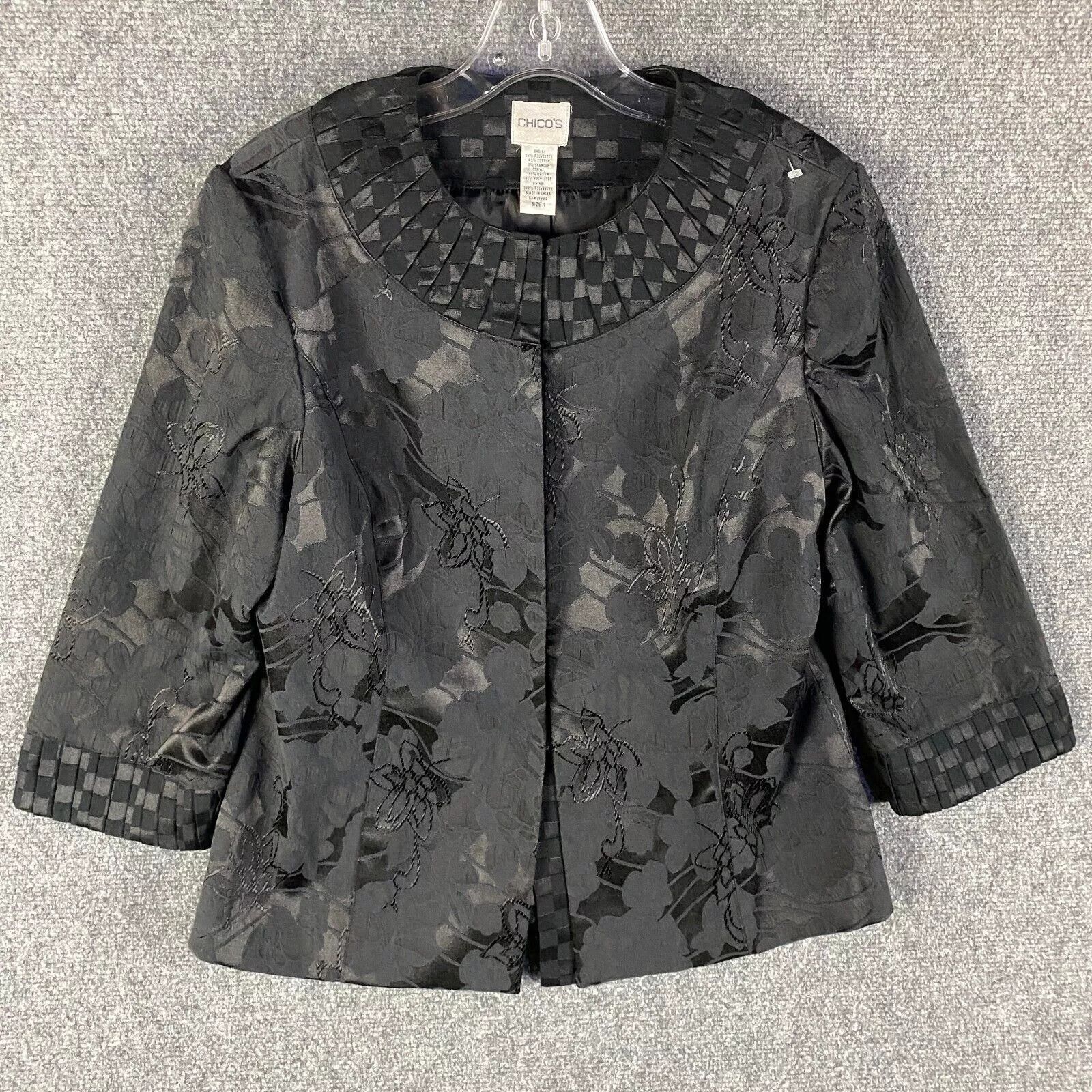 Chicos Chico's Jacket Women's 1 Blazer Floral Polyester Blend Size ONE SIZE - 1 Thumbnail