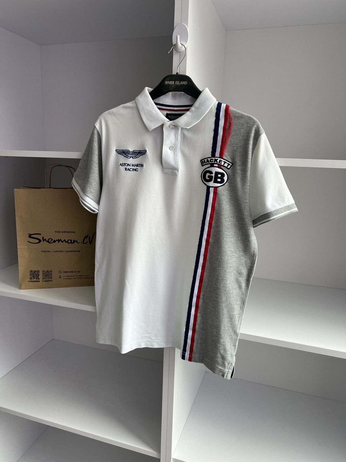 Hackett × Vintage Vintage Aston Martin Racing Polo T-Shirt Size US L / EU 52-54 / 3 - 3 Thumbnail