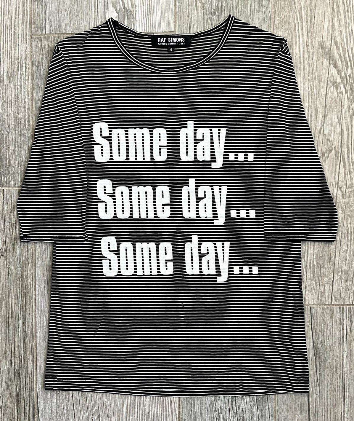 Pre-owned Raf Simons Ss2002  Someday Someday Someday Striped Blackshirt In Striped Black White