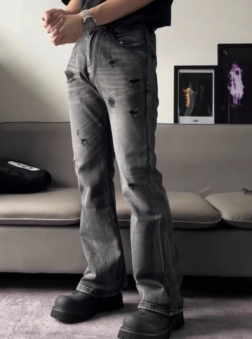 Designer × Japanese Brand Vintage washed ripped and bootcut versatile casual jeans Size US 34 / EU 50 - 3 Thumbnail