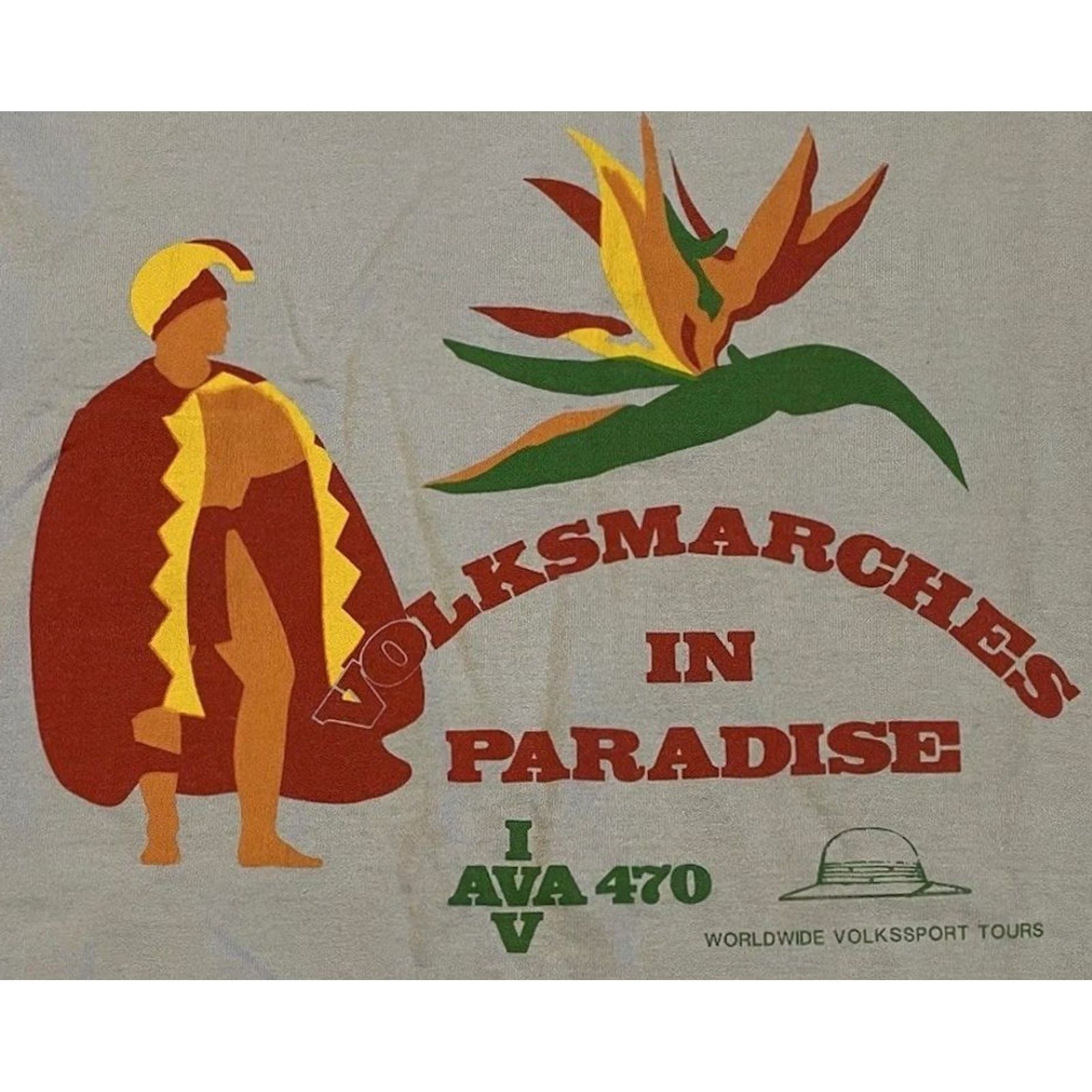 Paradise VINTAGE 90s Volksmarches in Paradise Faded Hawaii Shirt M Blue Beach Water Graphic Tee Men Size US M / EU 48-50 / 2 - 2 Thumbnail