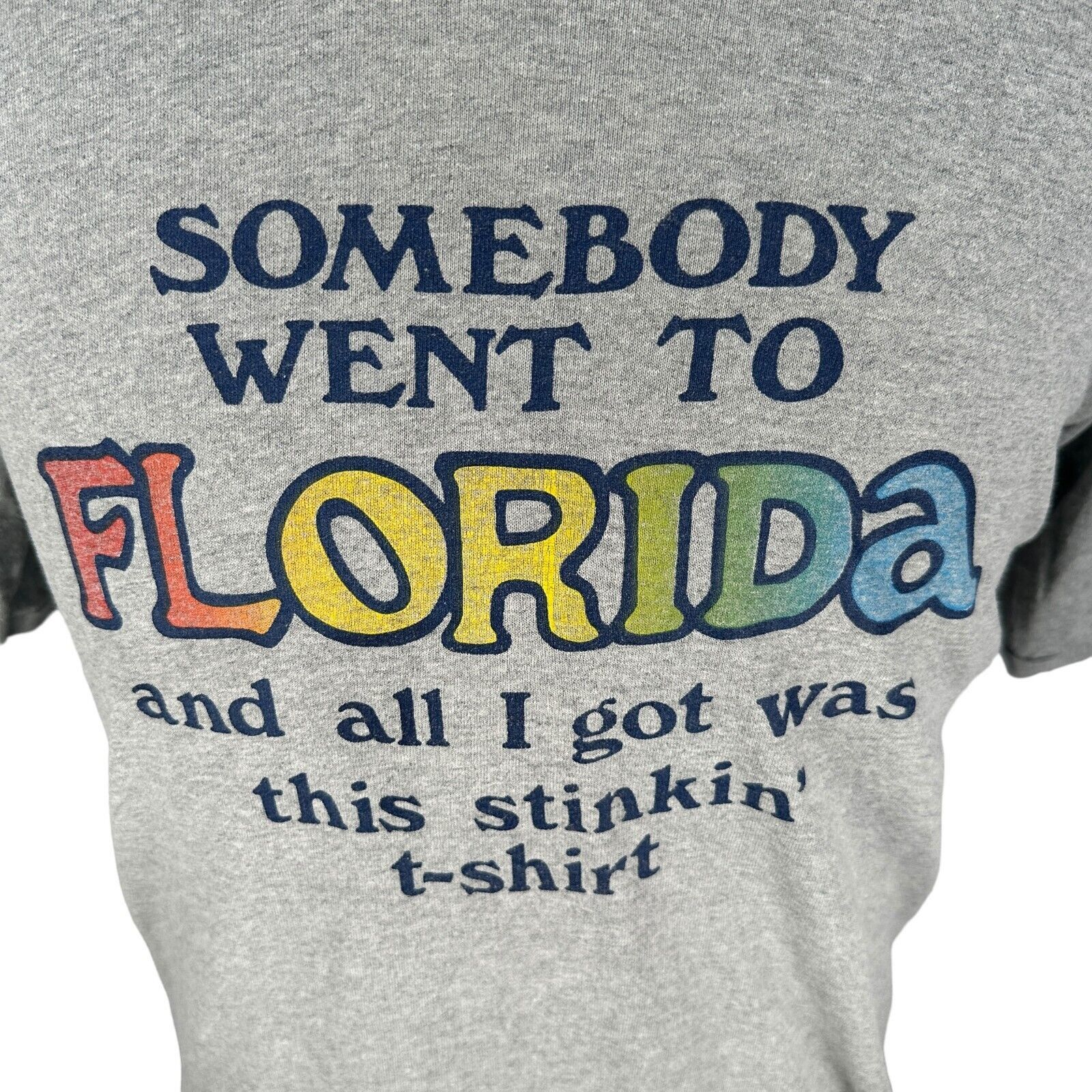 The Unbranded Brand Vintage Florida Stupid T-Shirt Mens Large Novelty 80s Gray Size US L / EU 52-54 / 3 - 3 Thumbnail