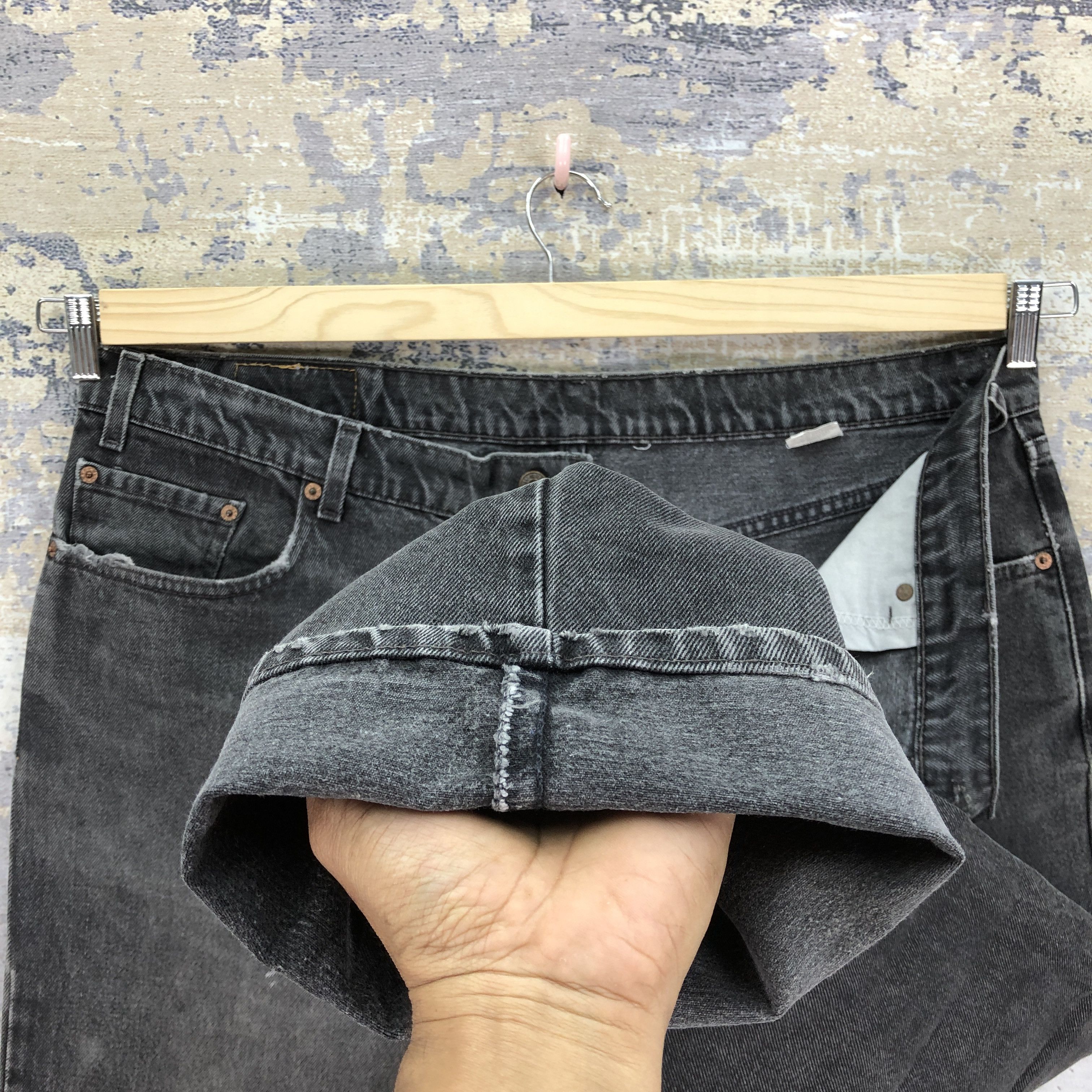 Levi's Vintage 90s Levis Stonewash Black Jeans Levi's Faded Denim Size US 42 / EU 58 - 9 Thumbnail