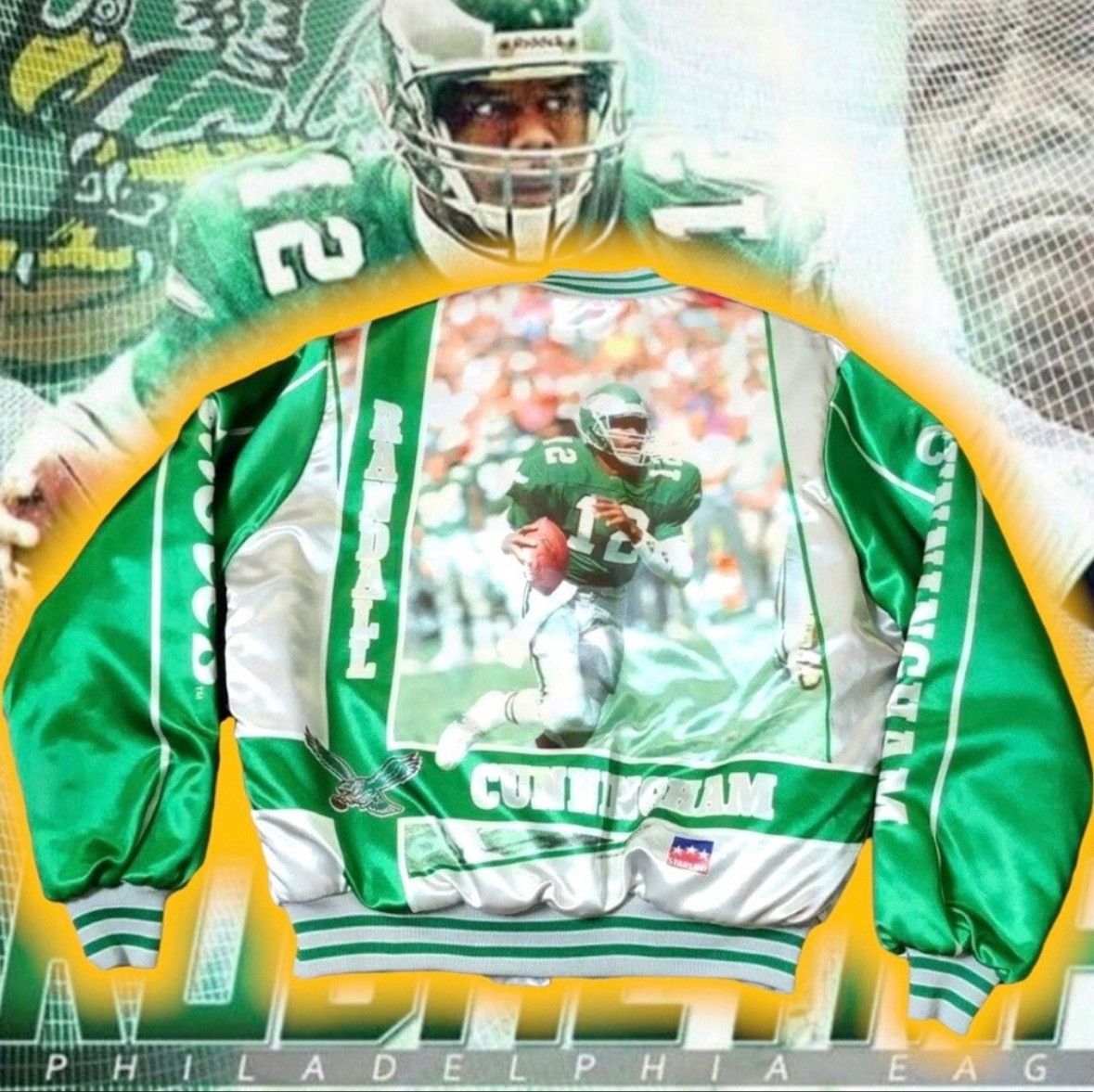 NFL × Starter × Vintage 💎 ViNTaGe 💎 Philadelphia Eagles STaRLiNe FaNiMaTioN JaCKeT 🧥 Size US M / EU 48-50 / 2 - 1 Thumbnail
