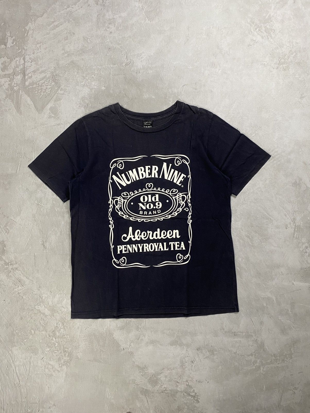 image of Number N Ine Number Nine Jack Daniels T-Shirt in Black, Men's (Size Medium)