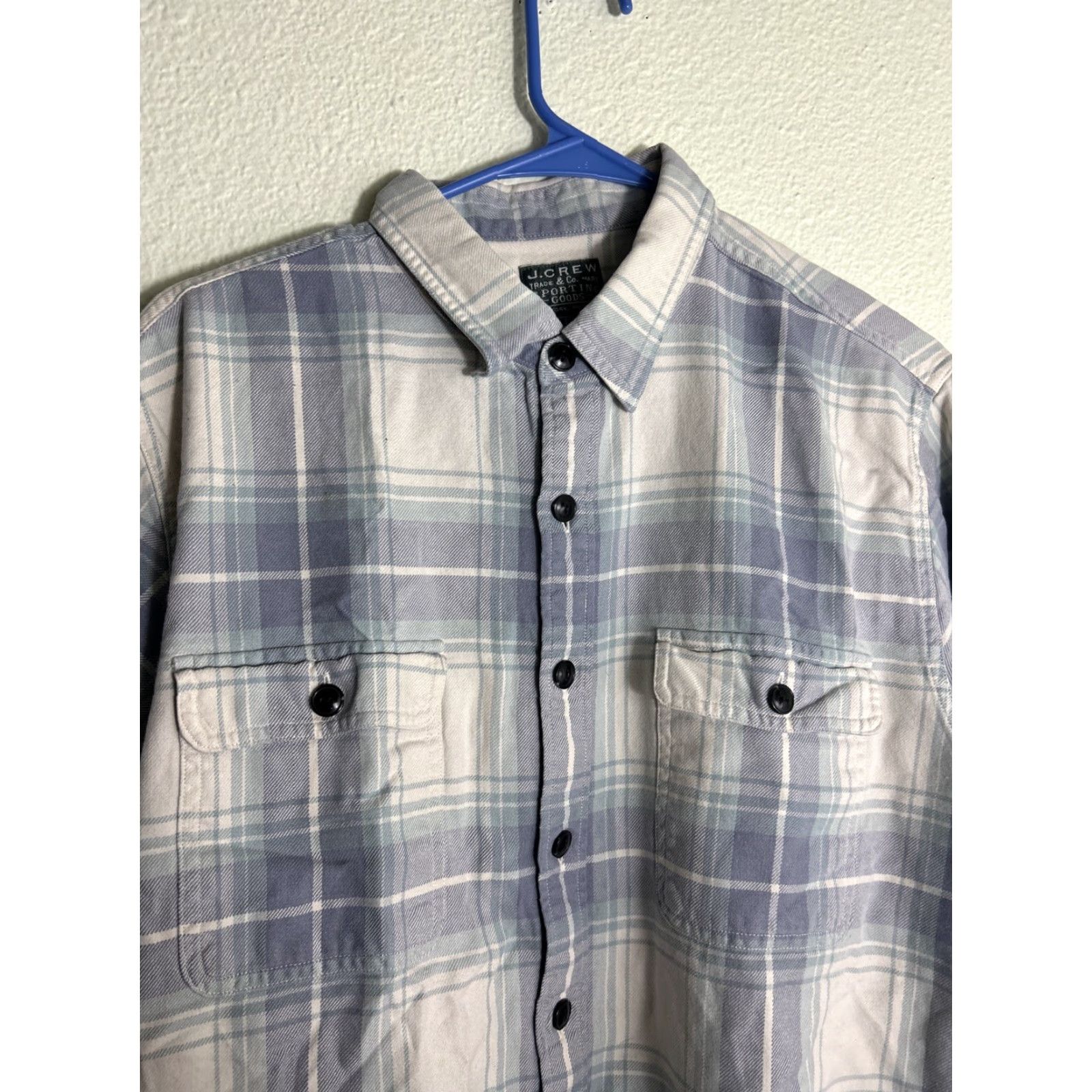 J.Crew J.CREW Mens Button-Up Shirt Plaid Cotton Long Sleeve Blue White Multicolor L Regular Shirt Womens? Size US L / EU 52-54 / 3 - 3 Thumbnail