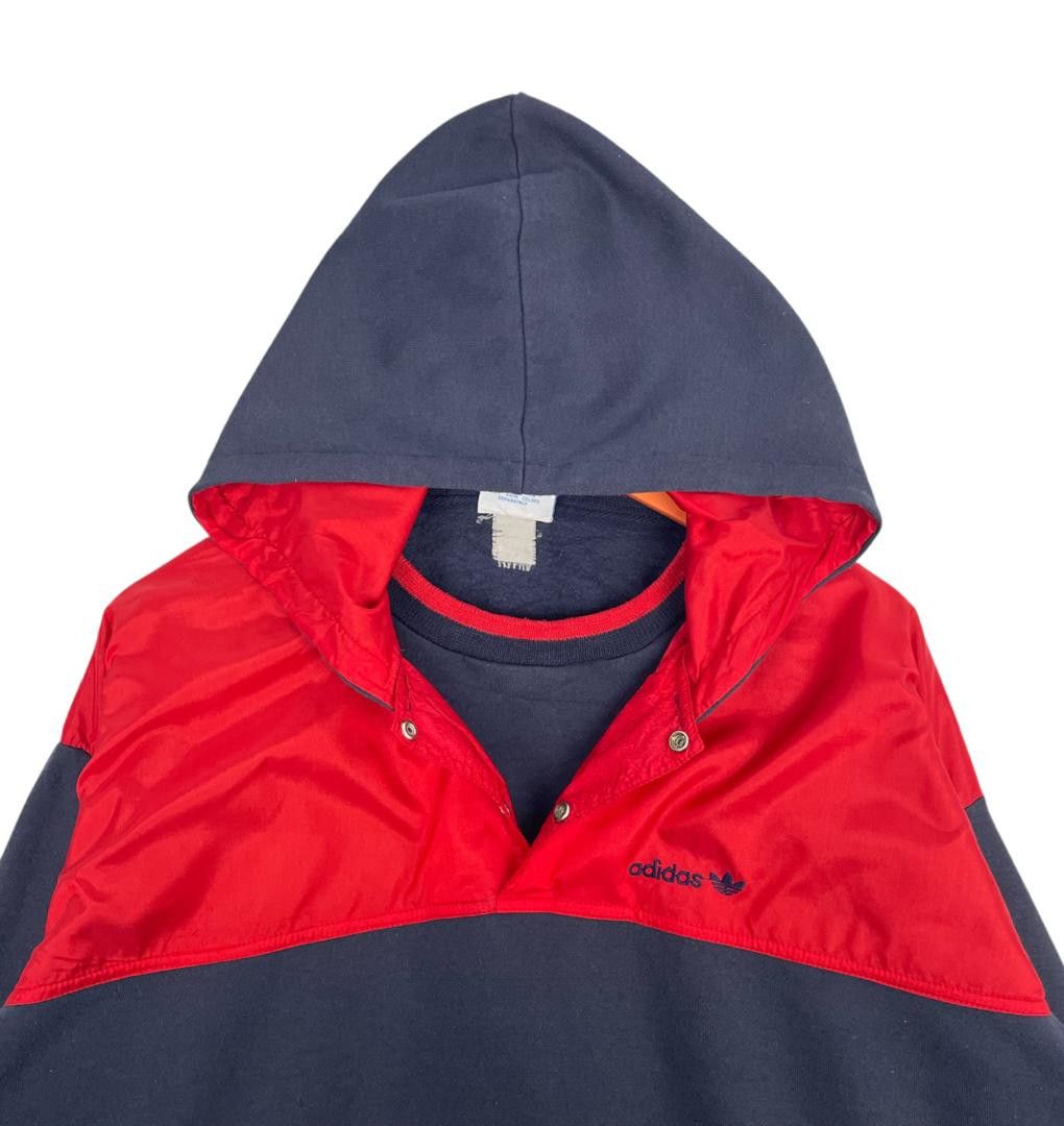 Adidas Rare Adidas Colour Block-Two Type Fabric-Snap Button Hoodie Size US L / EU 52-54 / 3 - 5 Thumbnail