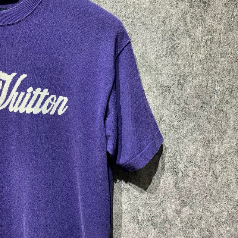 Louis Vuitton Louis Vuitton Knitted embroidered slogan short sleeve 2501- Size US M / EU 48-50 / 2 - 7 Thumbnail