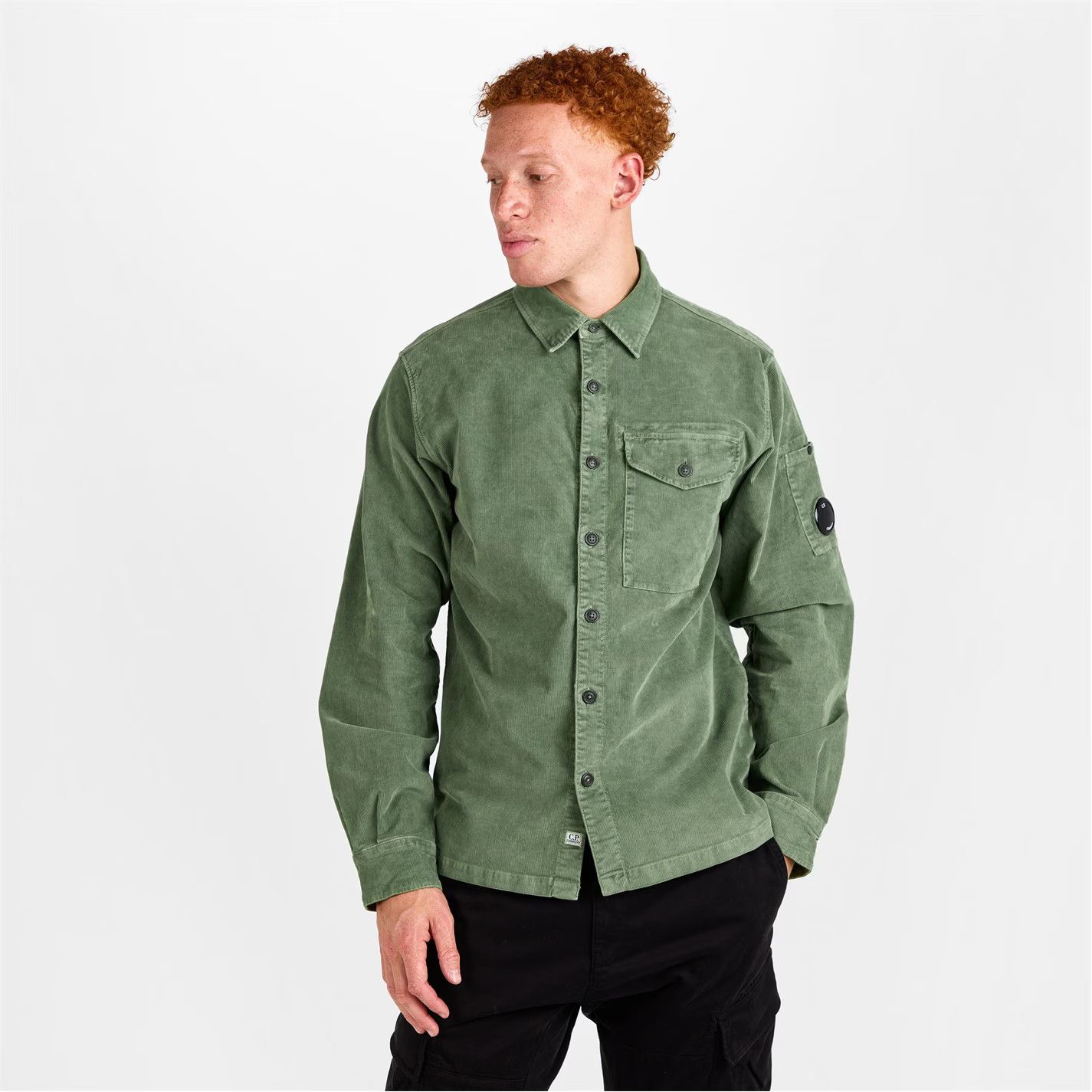 C.P. Company o1g2r1mq0426 Lens Cord Long Sleeve Plain Shirt in Green Size US S / EU 44-46 / 1 - 3 Thumbnail